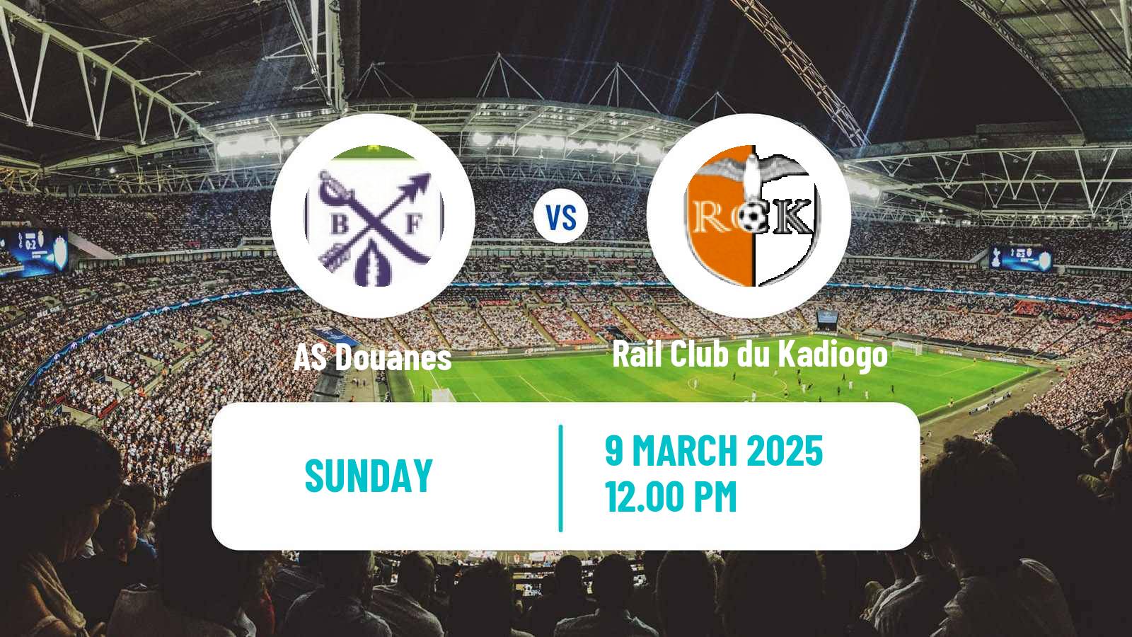 Soccer Burkina Faso Premier League AS Douanes - Rail Club du Kadiogo