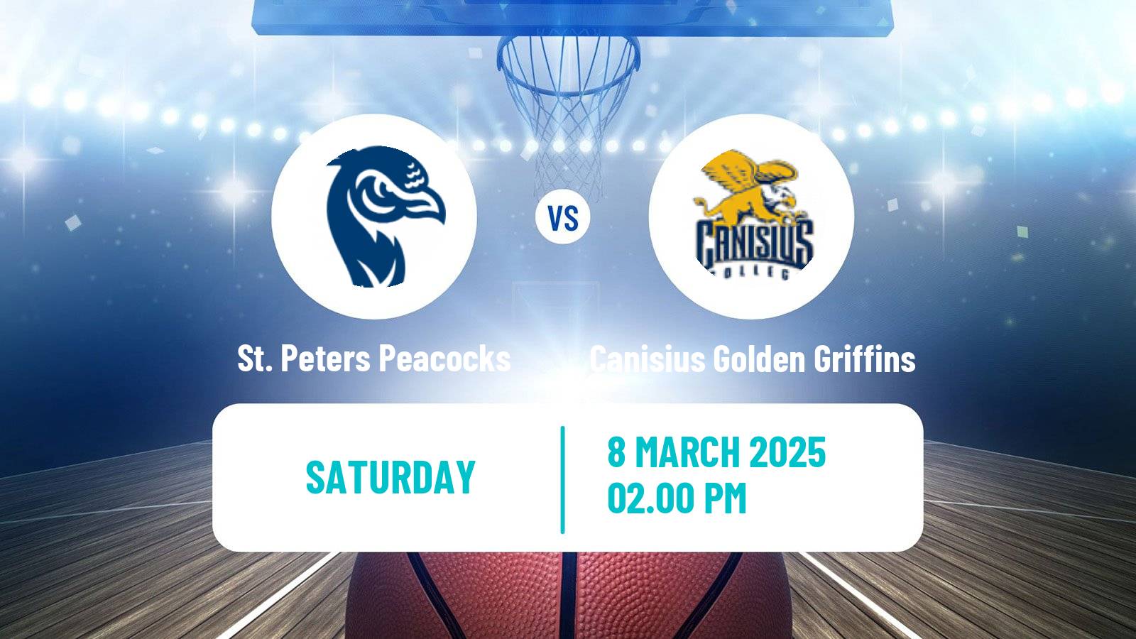 Basketball NCAA College Basketball St. Peters Peacocks - Canisius Golden Griffins