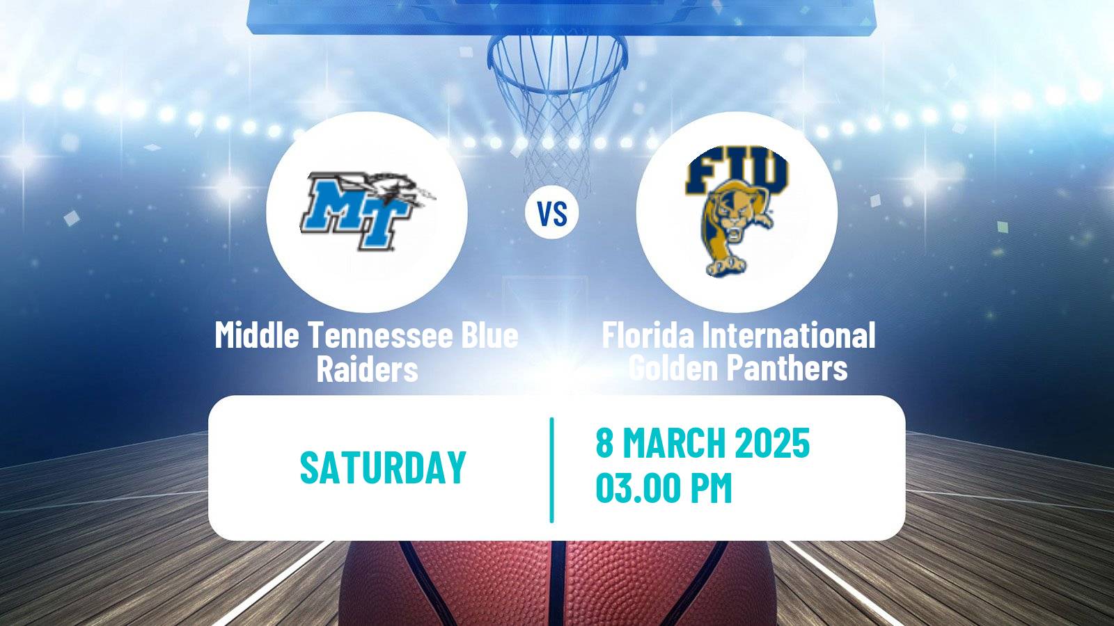 Basketball NCAA College Basketball Middle Tennessee Blue Raiders - Florida International Golden Panthers