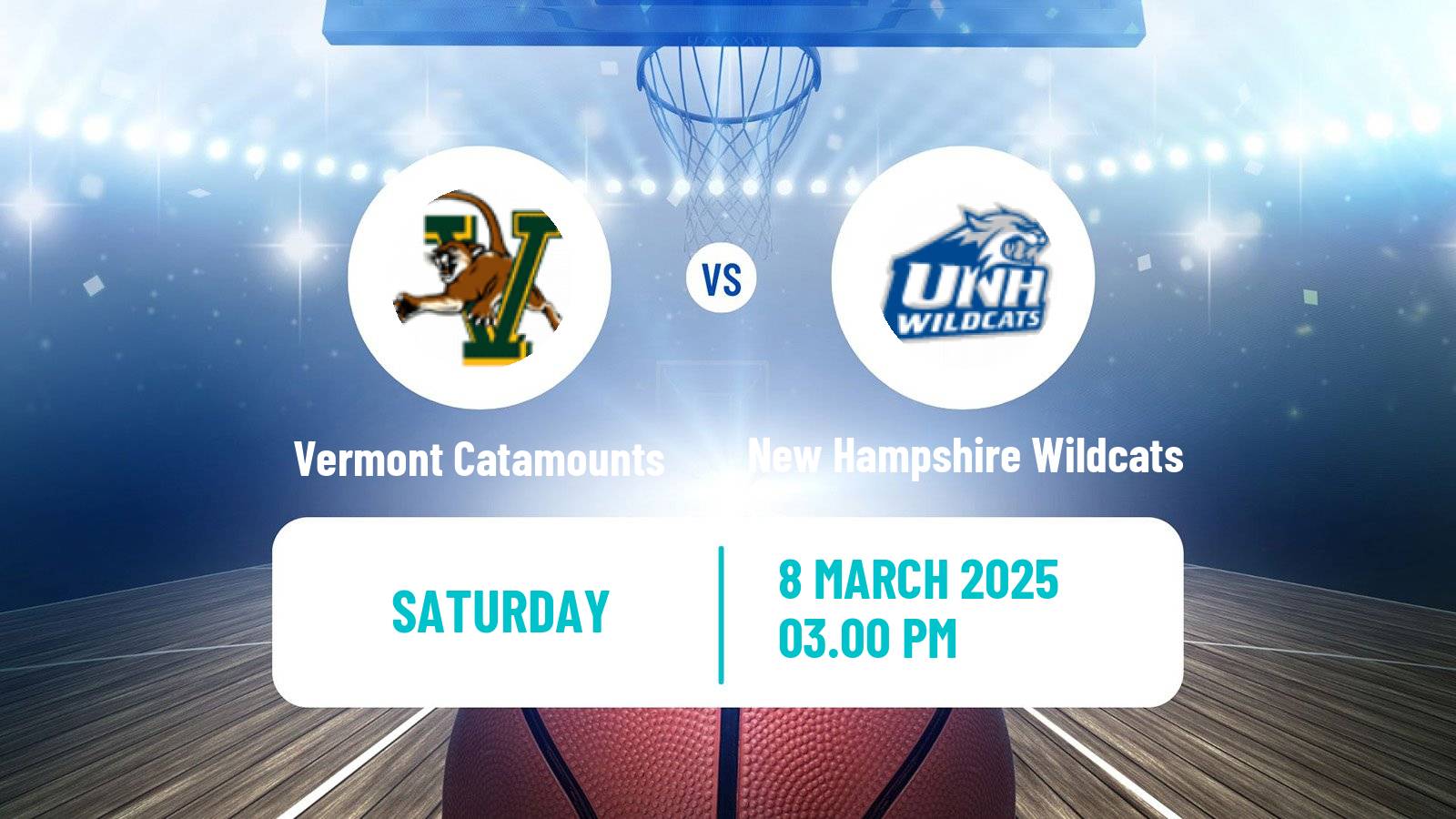 Basketball NCAA College Basketball Vermont Catamounts - New Hampshire Wildcats