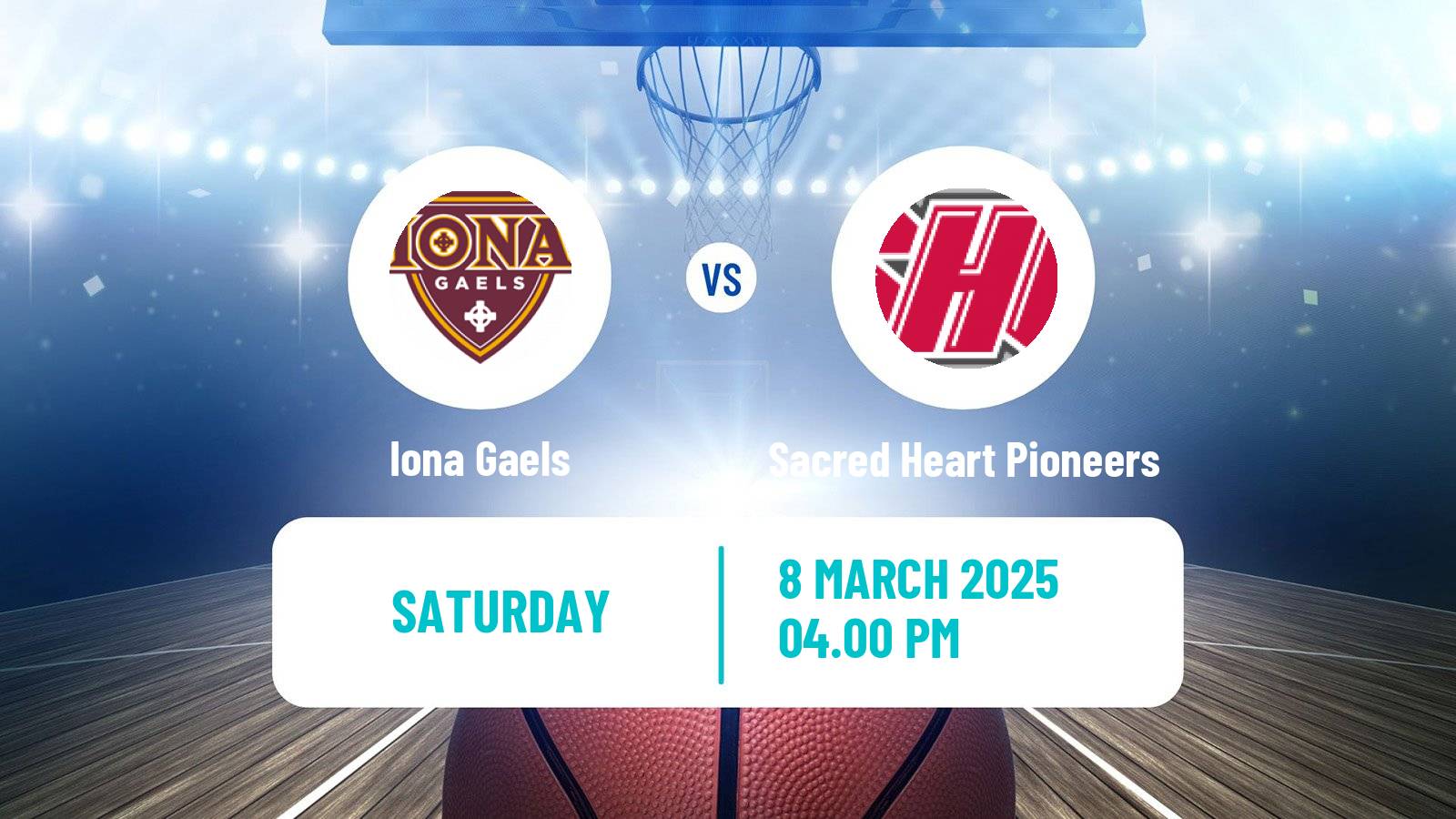 Basketball NCAA College Basketball Iona Gaels - Sacred Heart Pioneers