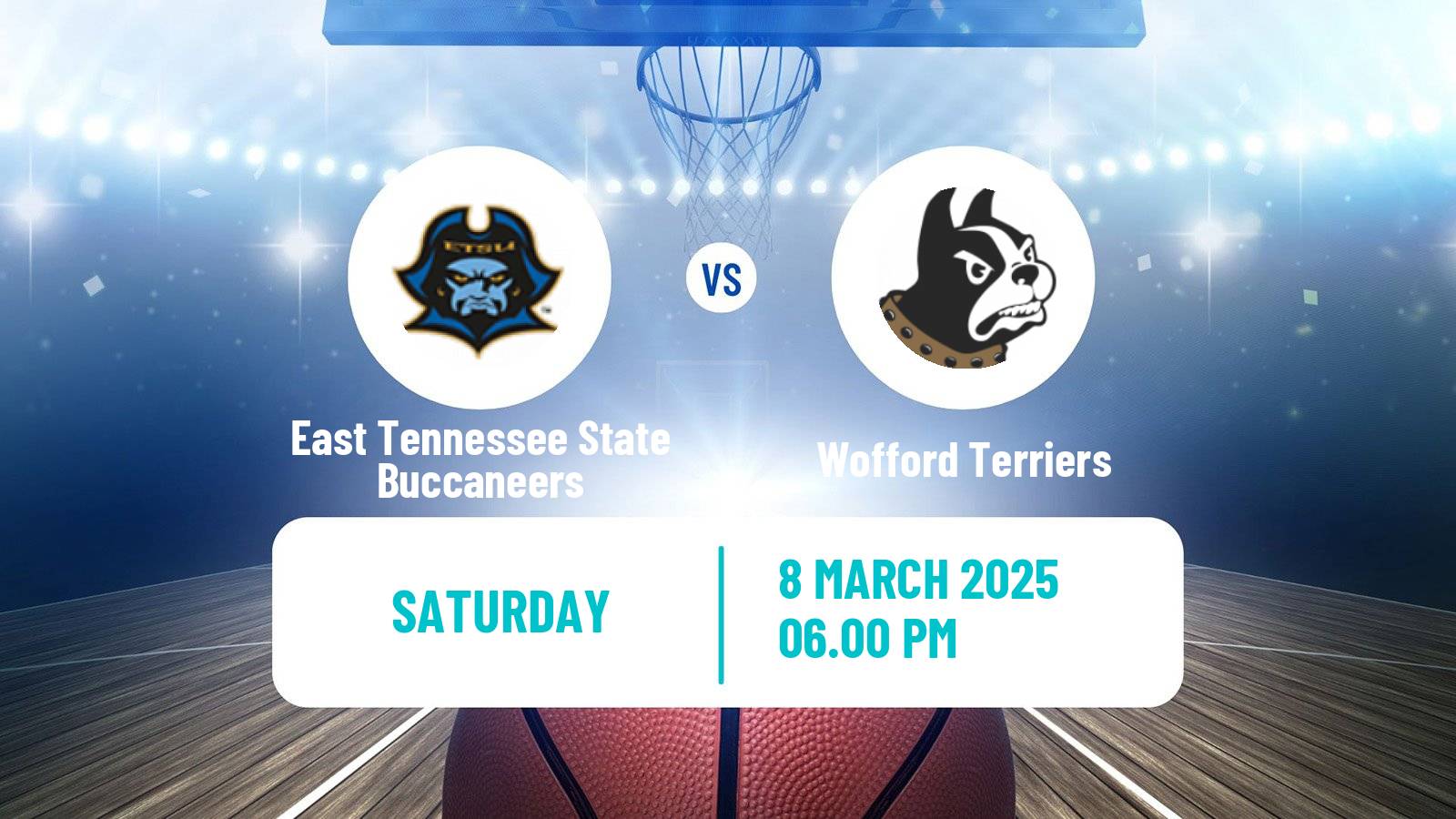 Basketball NCAA College Basketball East Tennessee State Buccaneers - Wofford Terriers