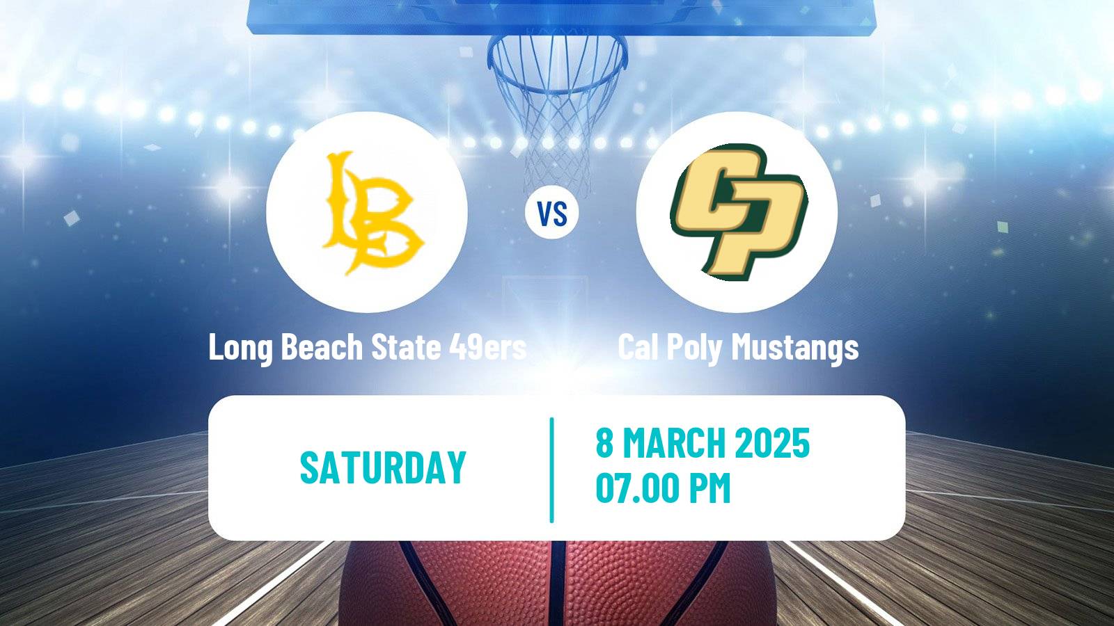 Basketball NCAA College Basketball Long Beach State 49ers - Cal Poly Mustangs