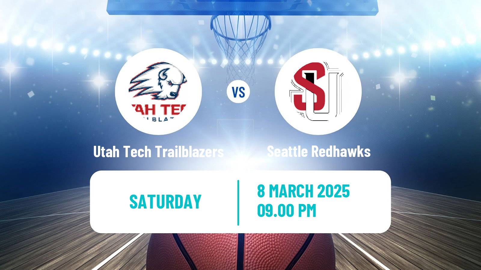 Basketball NCAA College Basketball Utah Tech Trailblazers - Seattle Redhawks