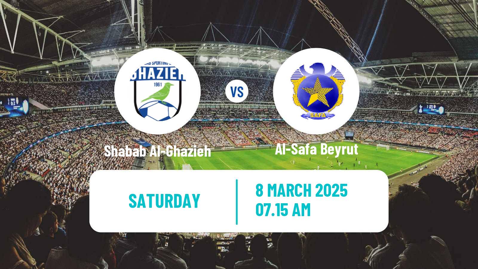 Soccer Lebanese Premier League Shabab Al-Ghazieh - Al-Safa Beyrut