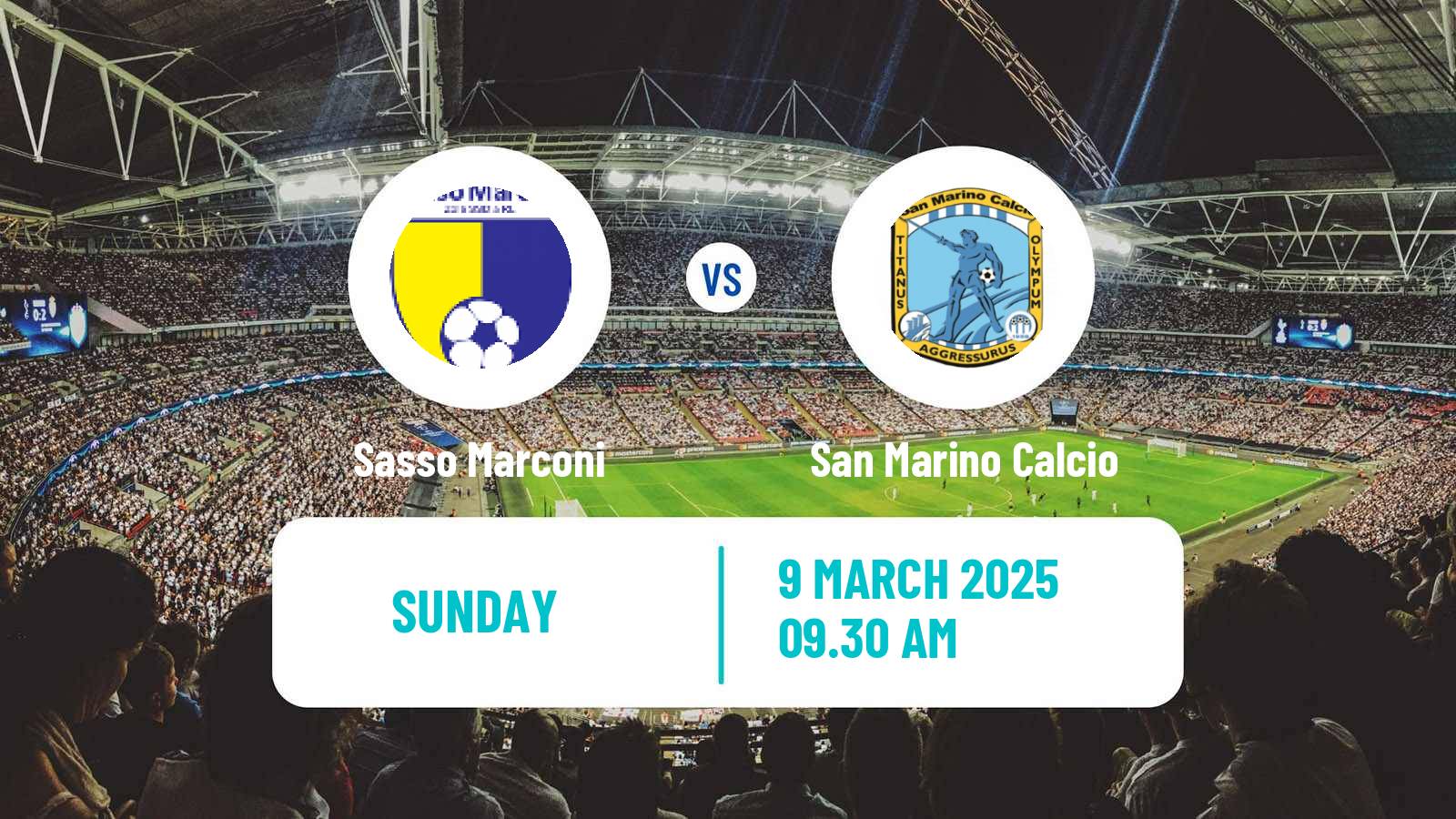 Soccer Italian Serie D - Group D Sasso Marconi - San Marino Calcio