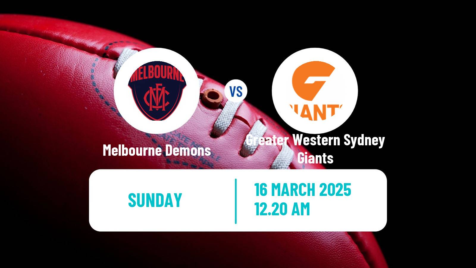 Aussie rules AFL Melbourne Demons - Greater Western Sydney Giants
