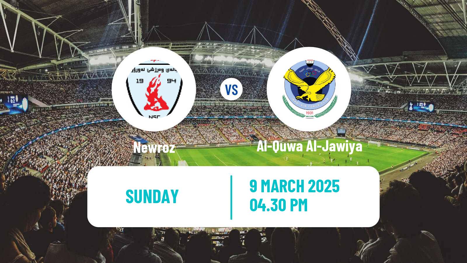 Soccer Iraqi Premier League Newroz - Al-Quwa Al-Jawiya