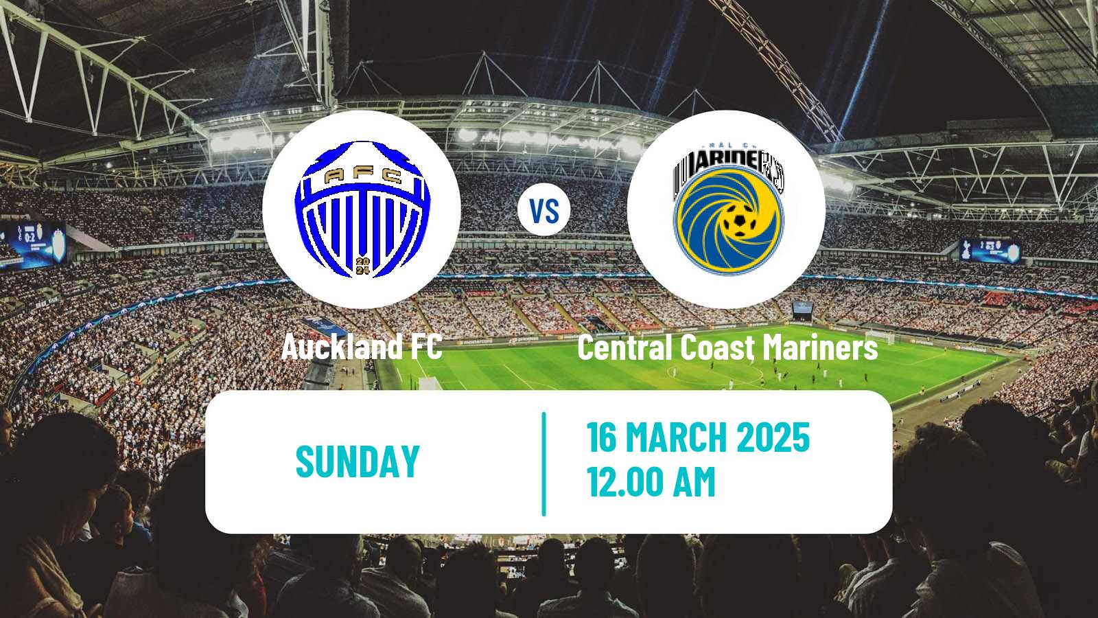 Soccer Australian A-League Auckland FC - Central Coast Mariners