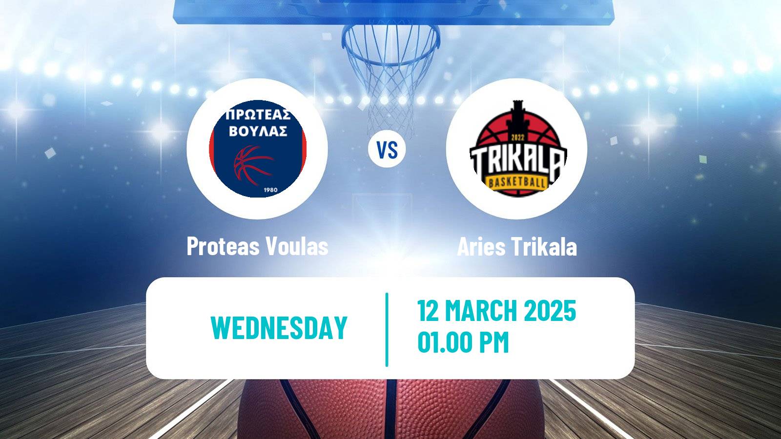 Basketball Greek Elite League Basketball Proteas Voulas - Aries Trikala