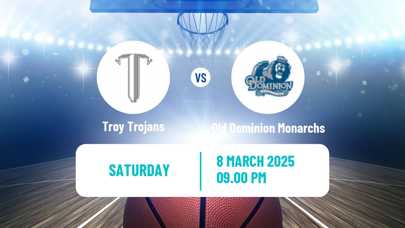 Basketball NCAA College Basketball Troy Trojans - Old Dominion Monarchs