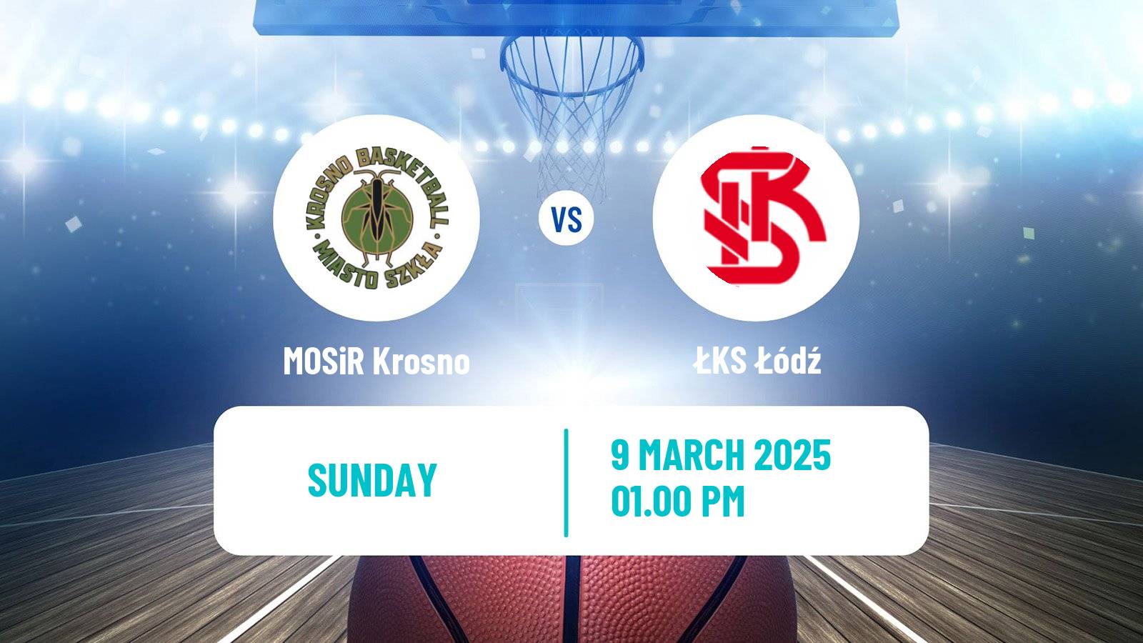 Basketball Polish 1 Liga Basketball MOSiR Krosno - ŁKS Łódź