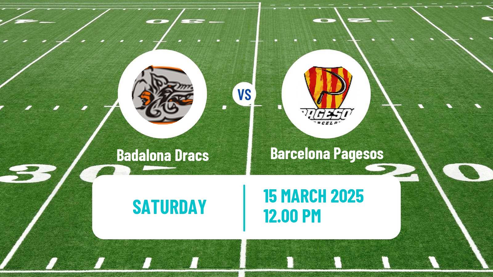 American football Spanish LNFA Serie A Badalona Dracs - Barcelona Pagesos