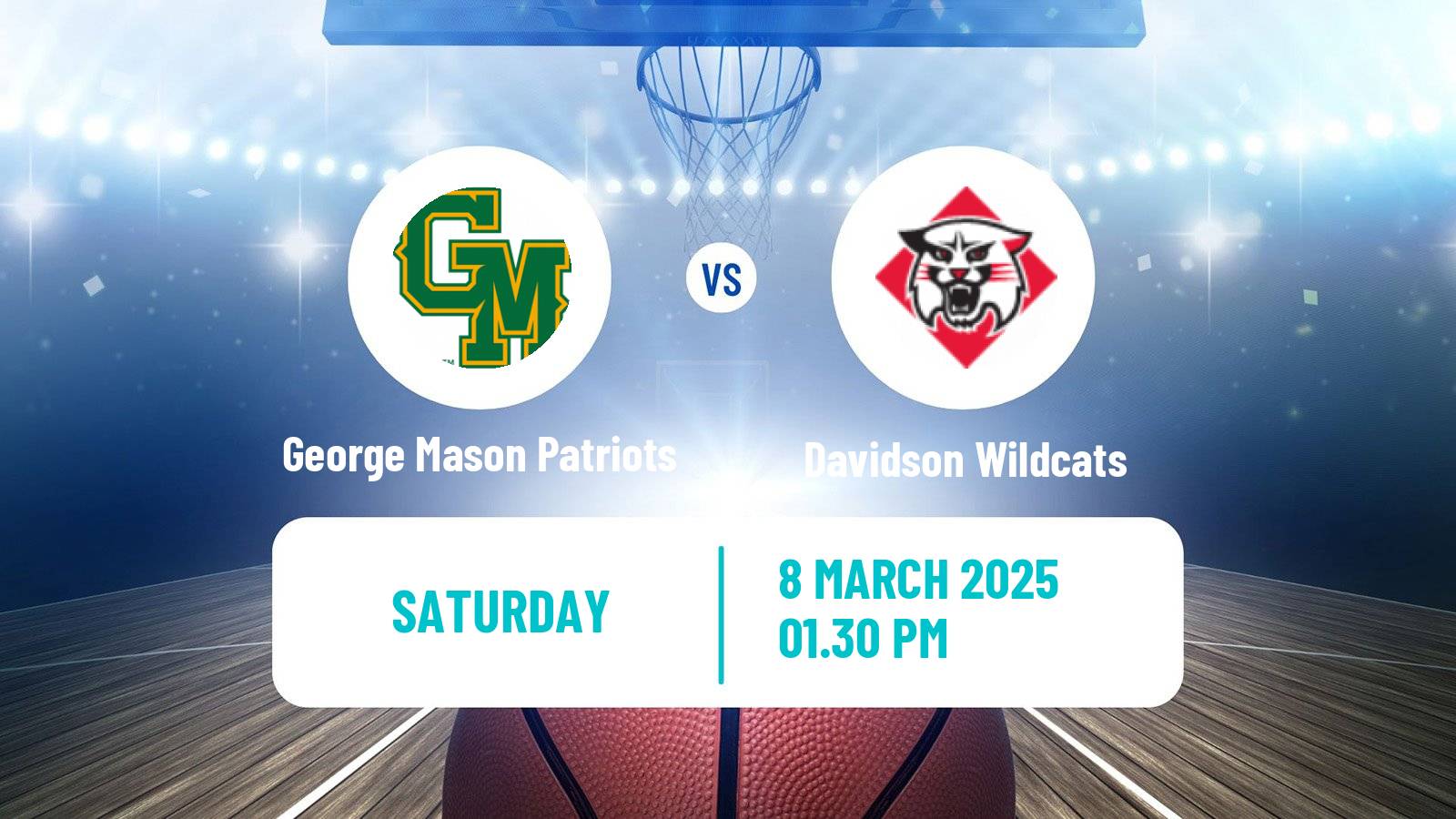 Basketball NCAA College Basketball Women George Mason Patriots - Davidson Wildcats