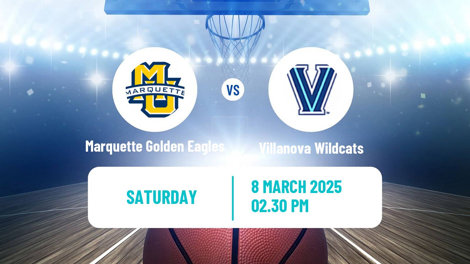 Basketball NCAA College Basketball Women Marquette Golden Eagles - Villanova Wildcats