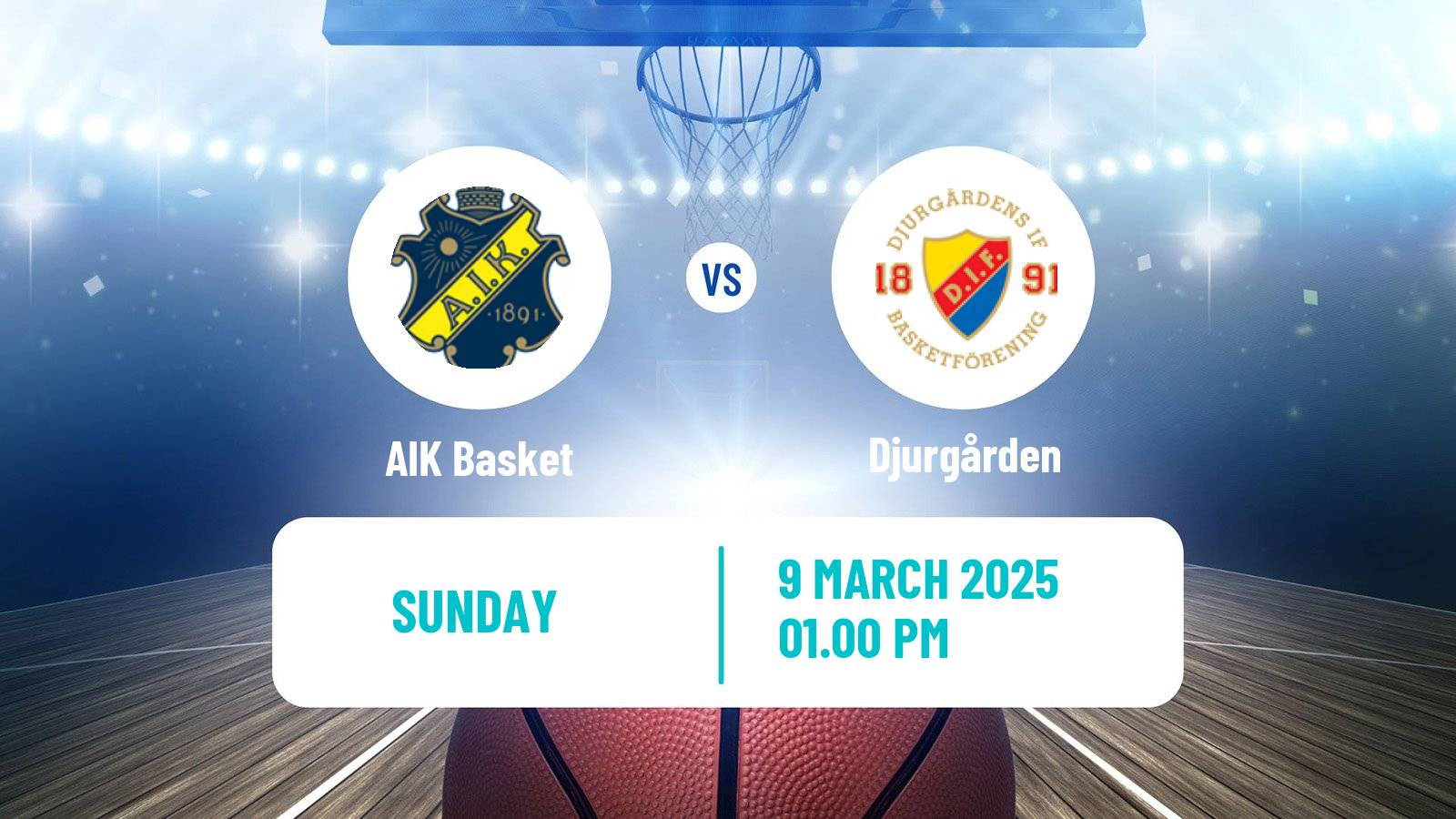 Basketball Swedish Superettan Basketball AIK Basket - Djurgården