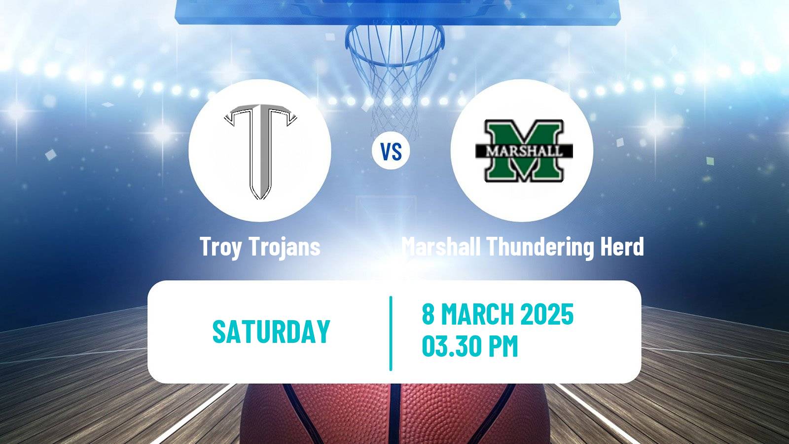 Basketball NCAA College Basketball Women Troy Trojans - Marshall Thundering Herd