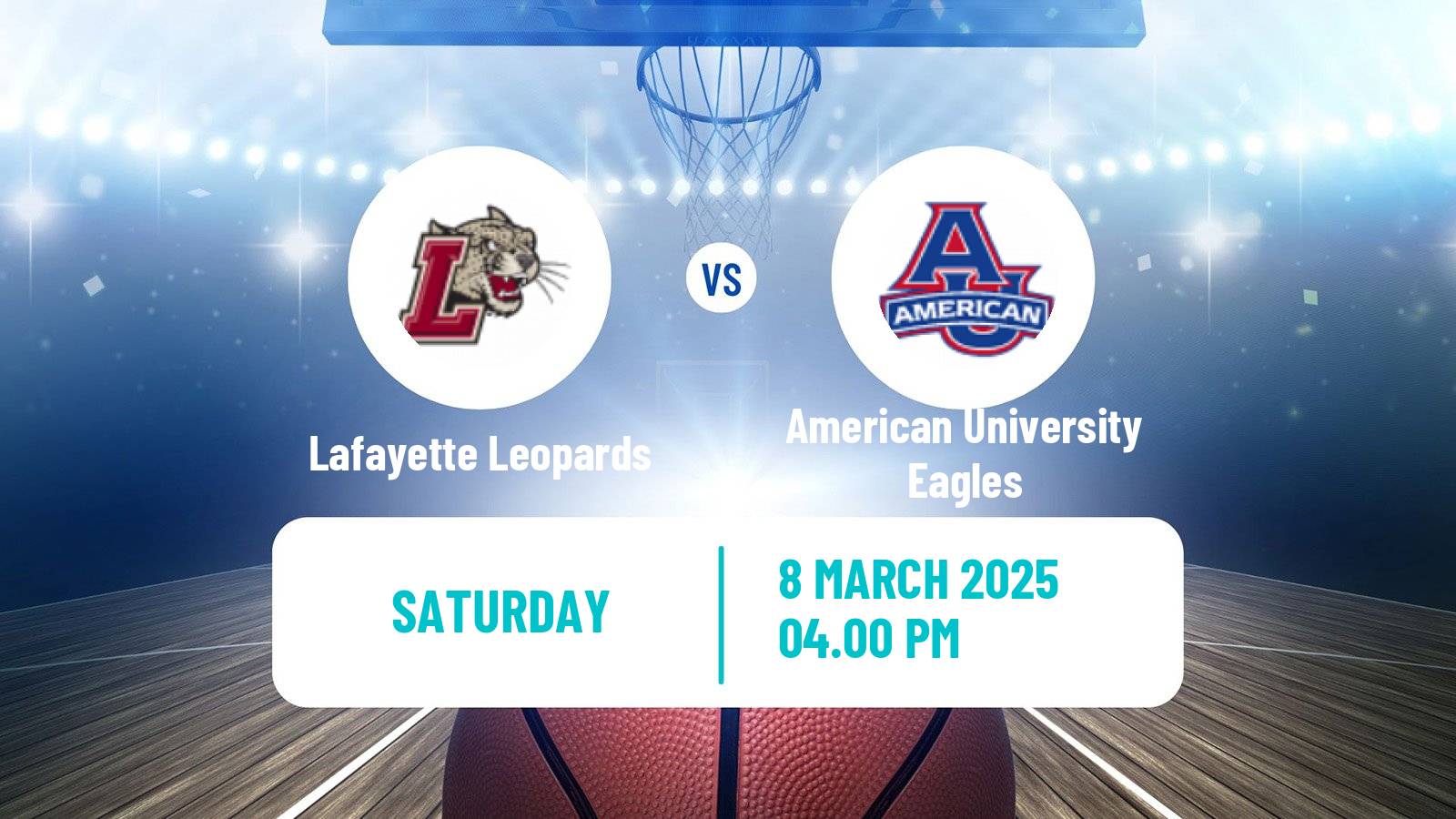 Basketball NCAA College Basketball Women Lafayette Leopards - American University Eagles