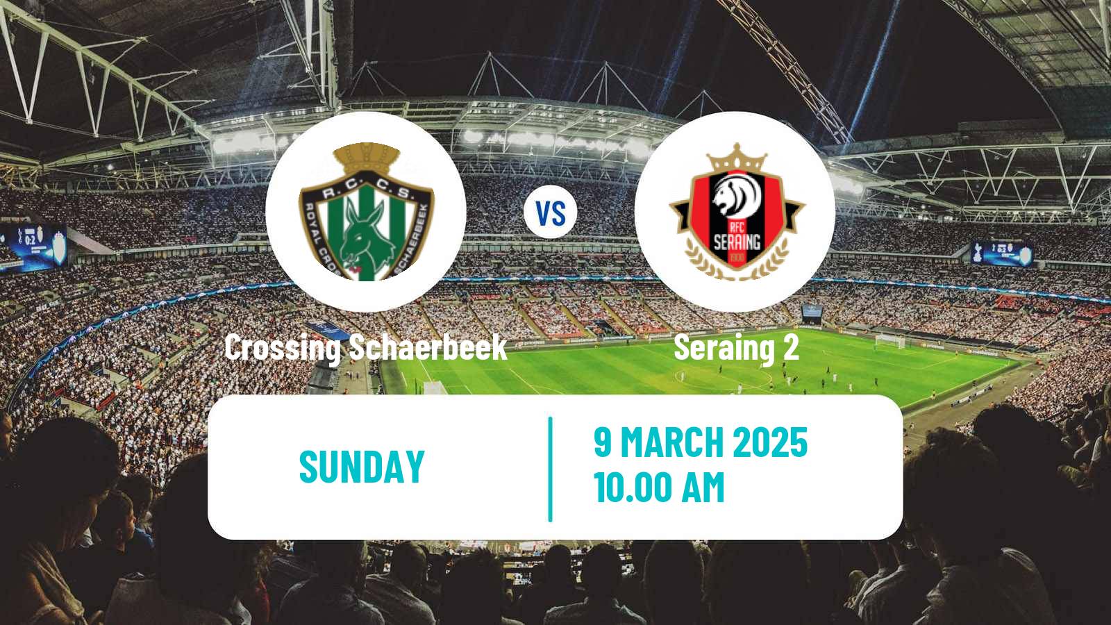 Soccer Belgian Second Amateur Division Group C Crossing Schaerbeek - Seraing 2