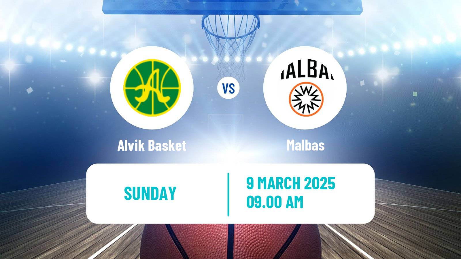Basketball Swedish Superettan Basketball Alvik - Malbas