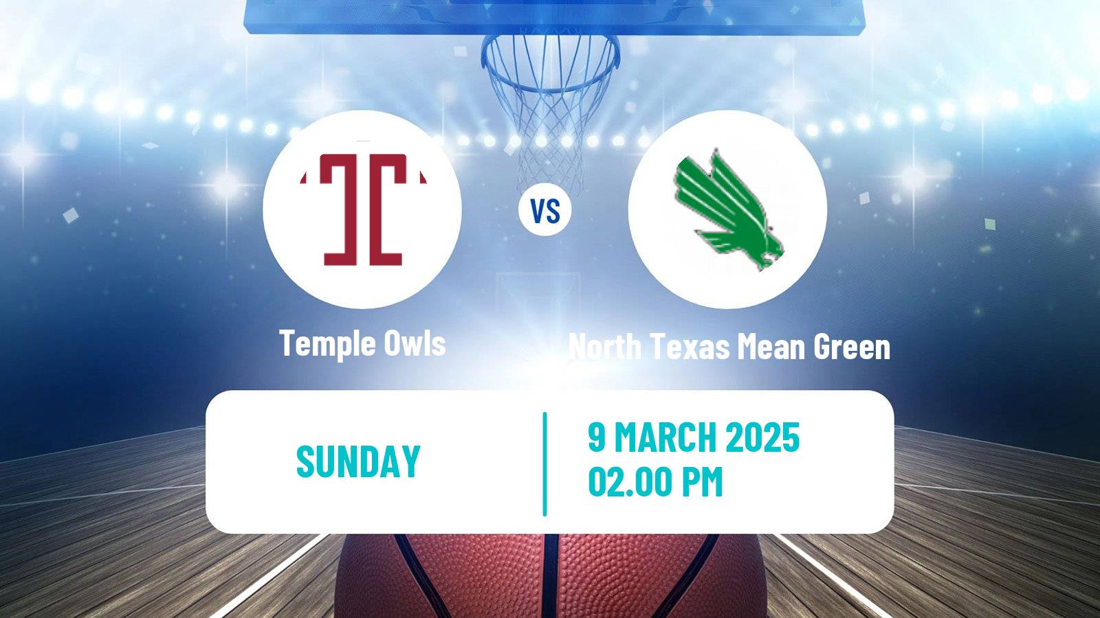 Basketball NCAA College Basketball Temple Owls - North Texas Mean Green