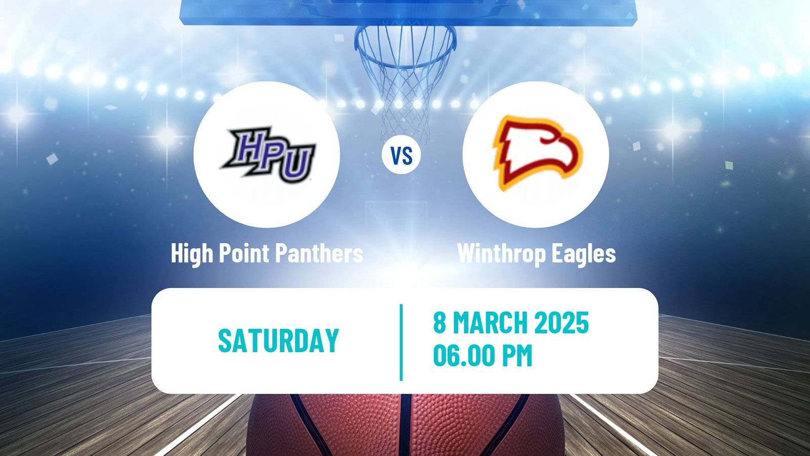 Basketball NCAA College Basketball Women High Point Panthers - Winthrop Eagles