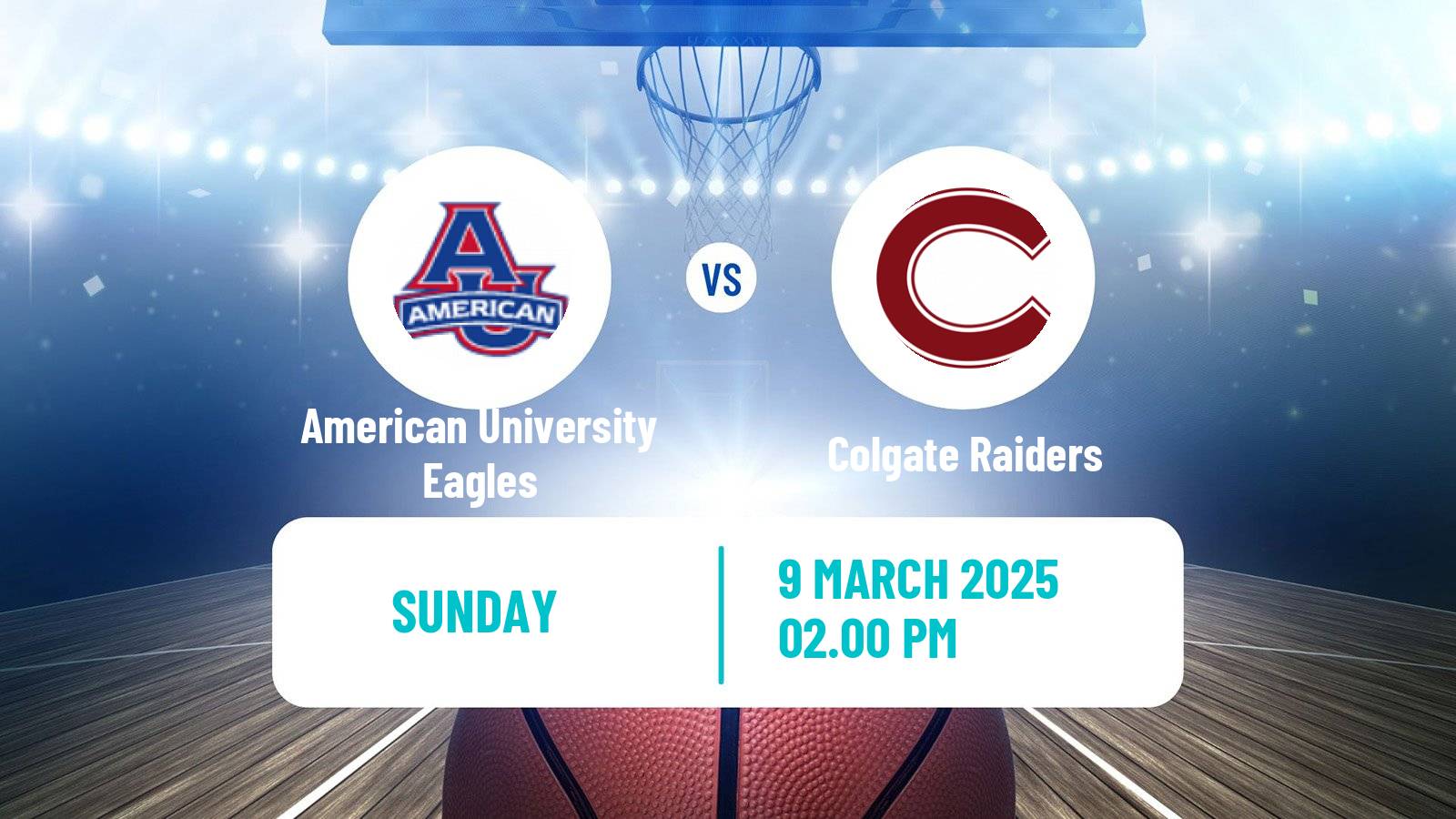 Basketball NCAA College Basketball American University Eagles - Colgate Raiders