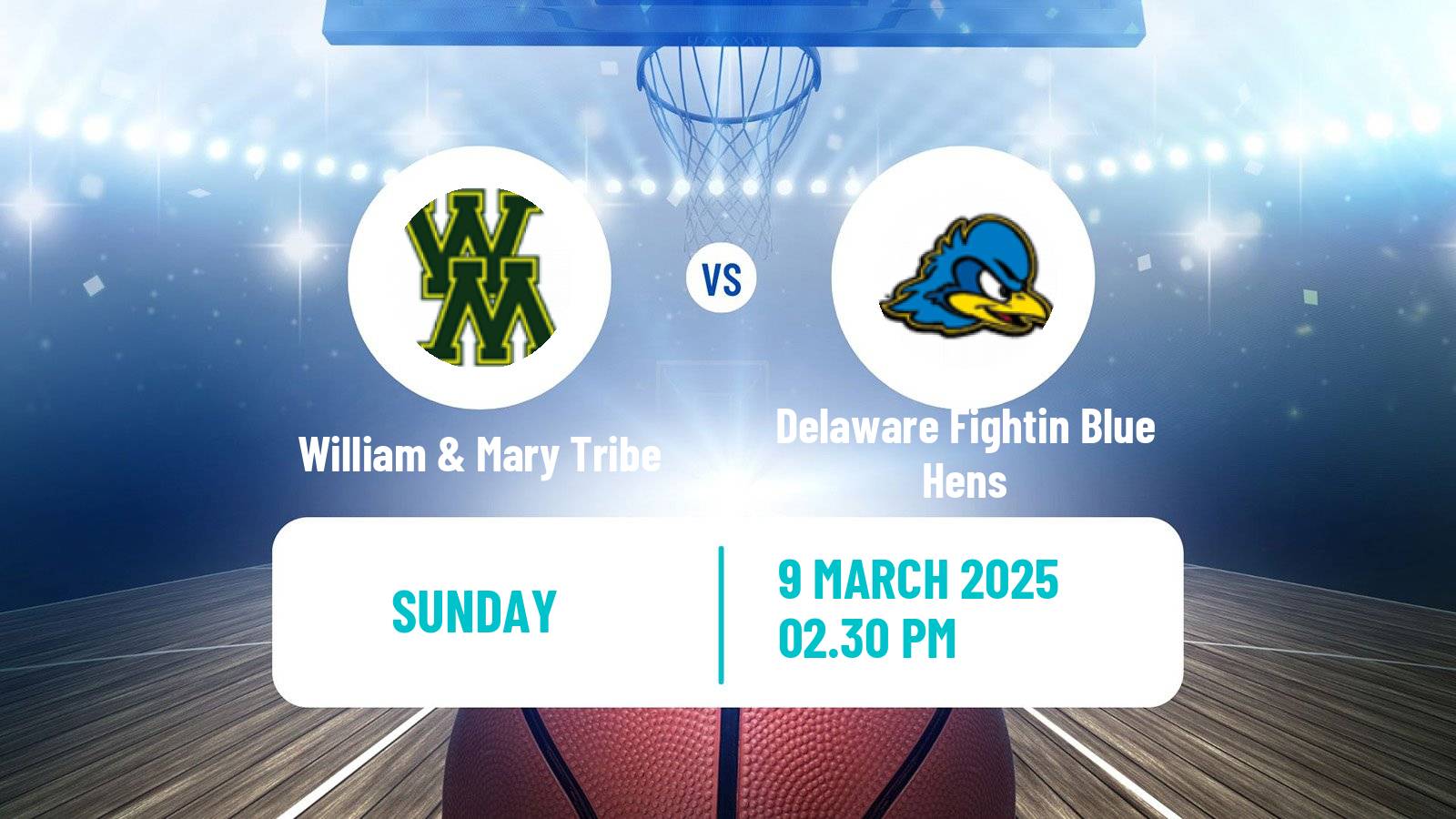 Basketball NCAA College Basketball William & Mary Tribe - Delaware Fightin Blue Hens