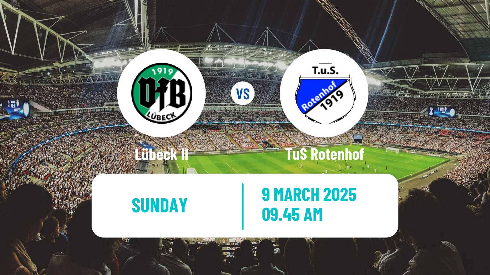 Football German Oberliga Schleswig-Holstein Lübeck II - Rotenhof
