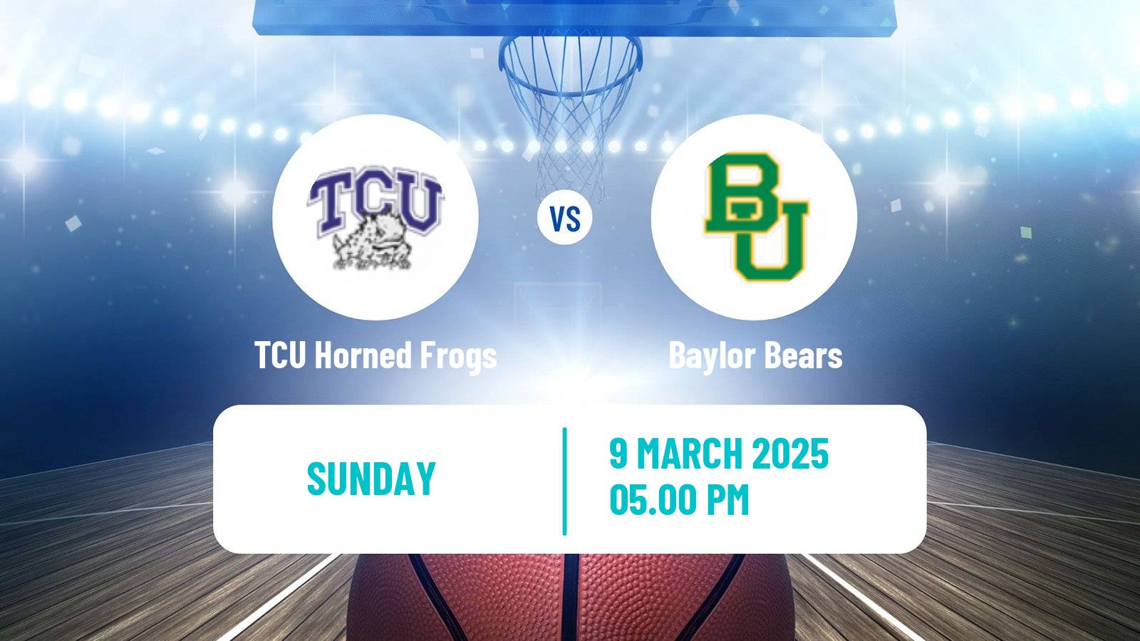 Basketball NCAA College Basketball Women TCU Horned Frogs - Baylor Bears
