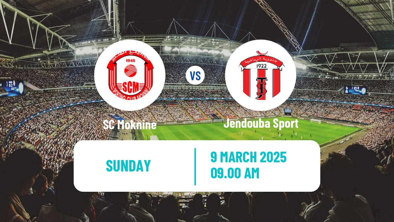 Soccer Tunisian Ligue 2 Moknine - Jendouba Sport