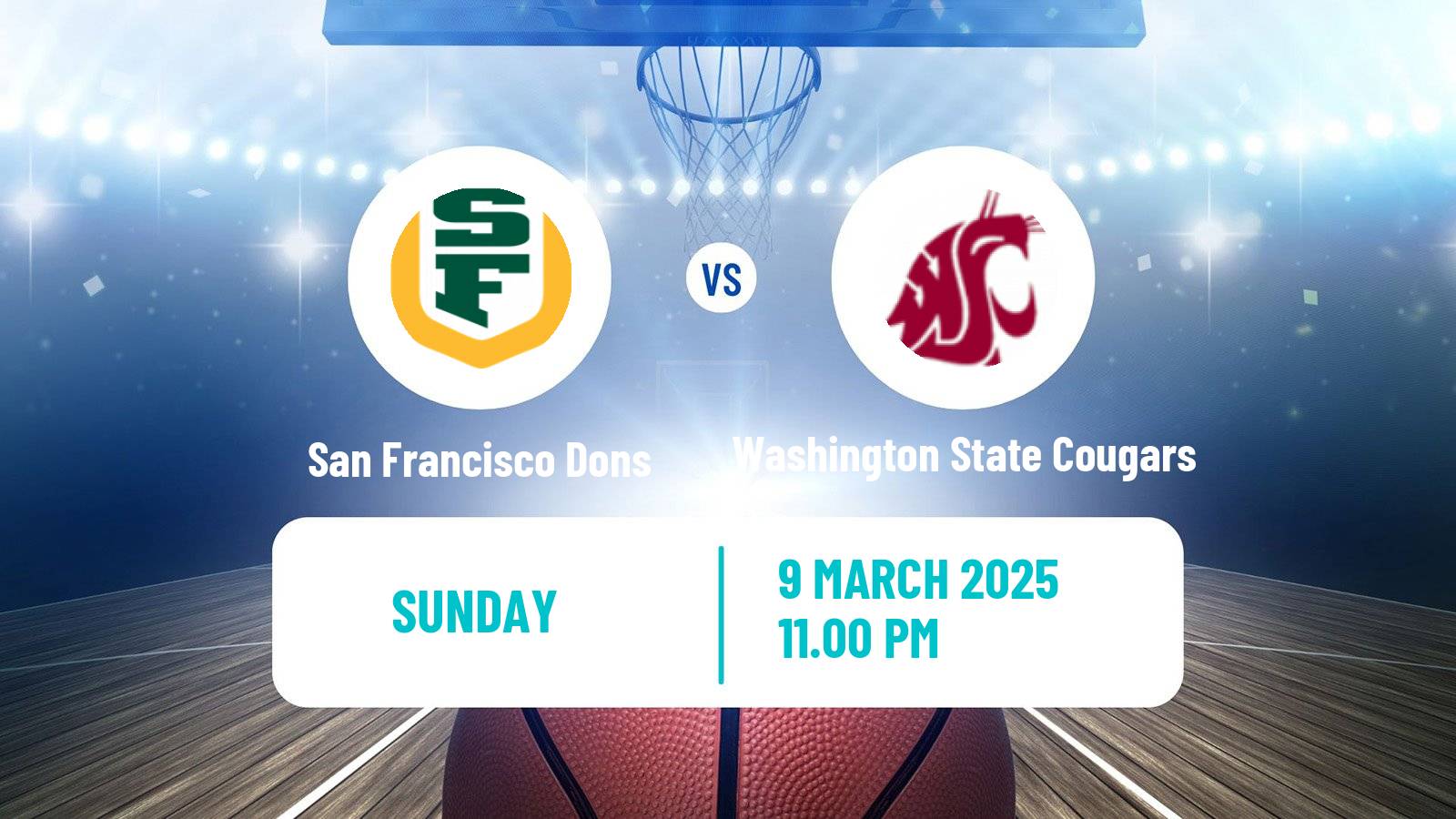 Basketball NCAA College Basketball San Francisco Dons - Washington State Cougars