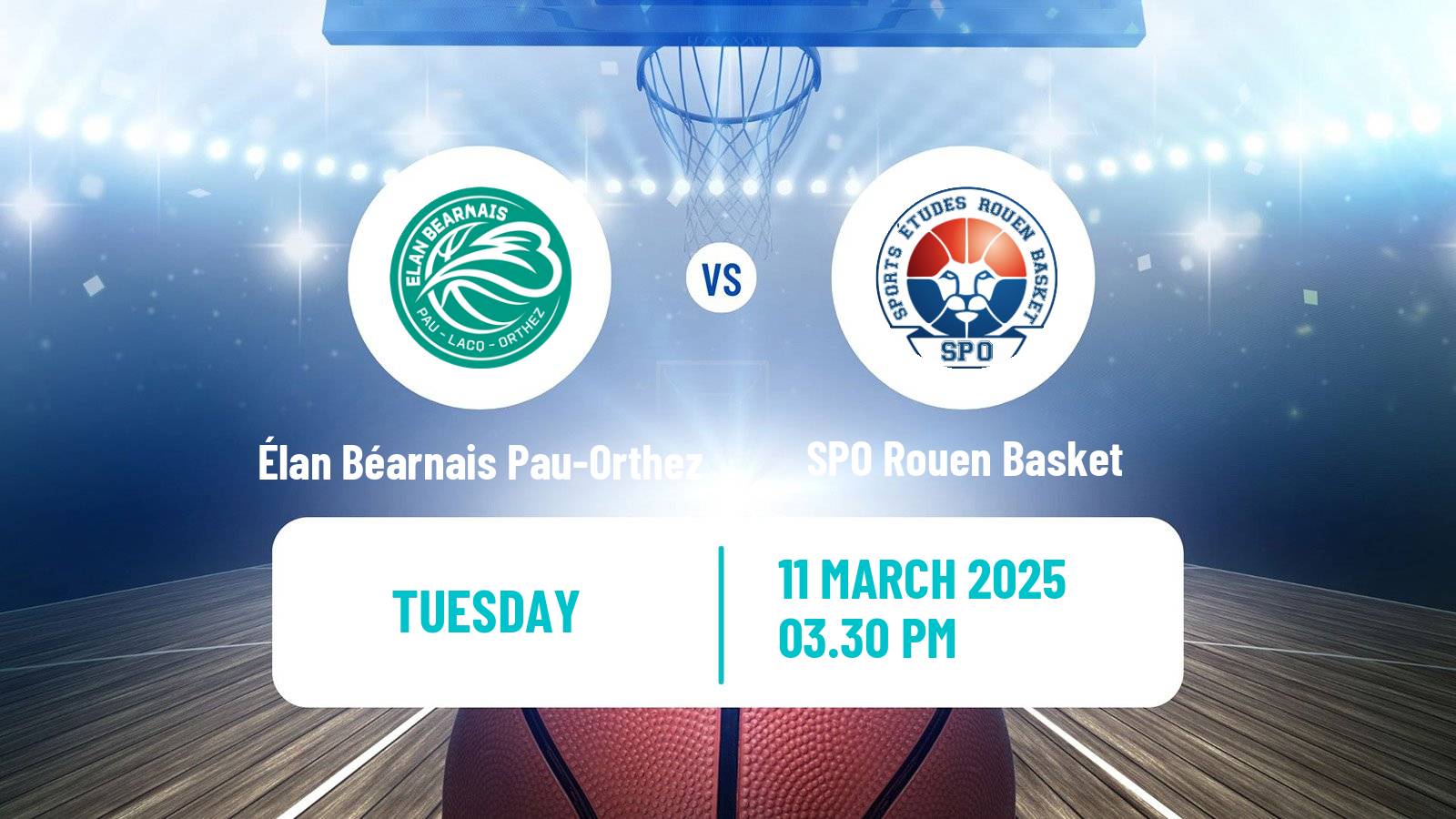 Basketball French LNB Pro B Élan Béarnais Pau-Orthez - SPO Rouen Basket