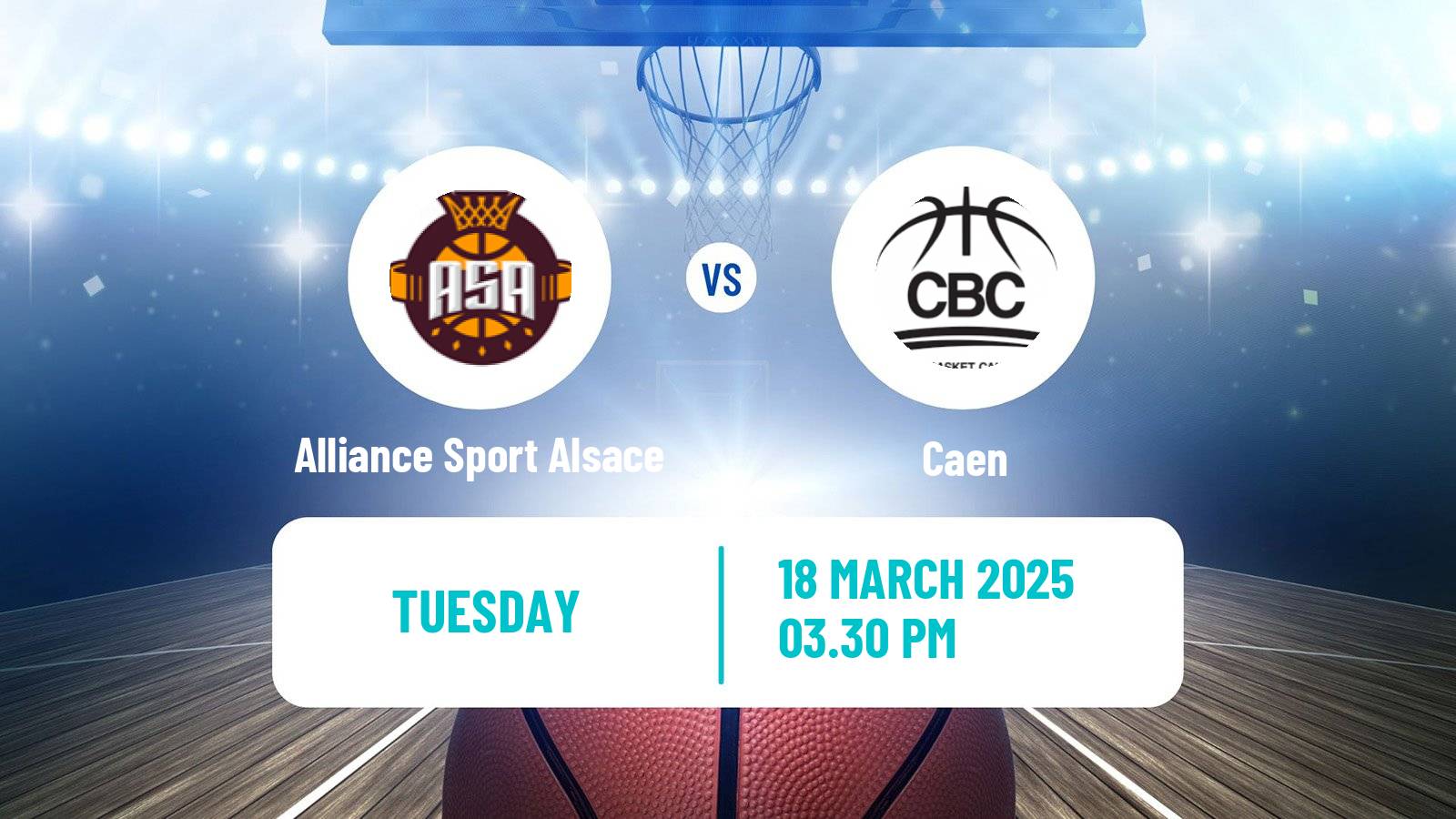 Basketball French LNB Pro B Alliance Sport Alsace - Caen