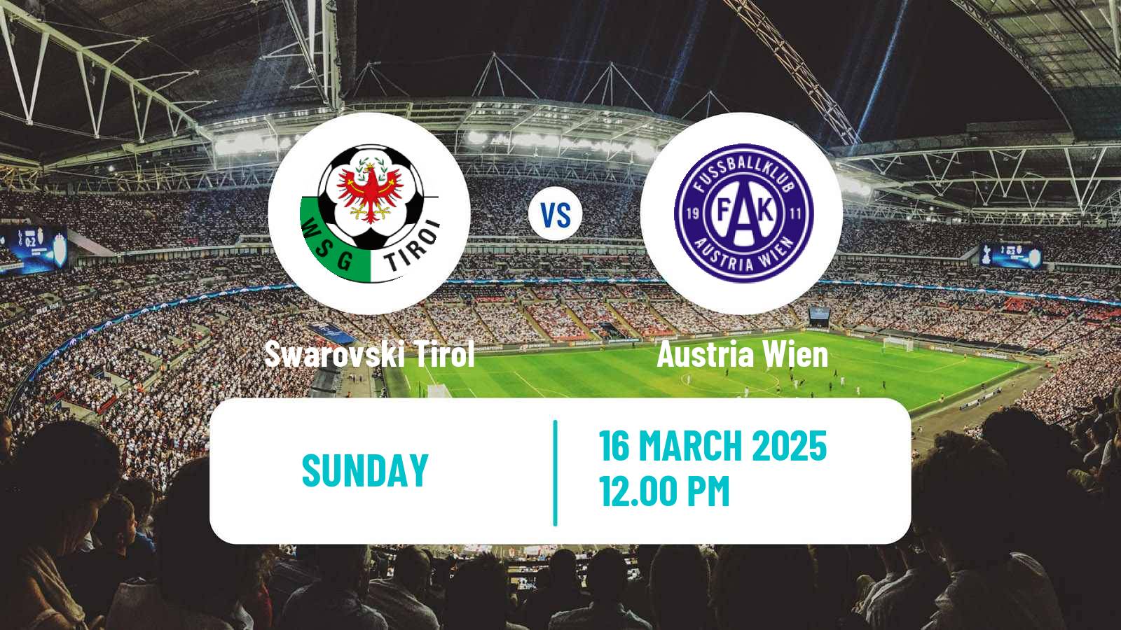 Soccer Austrian Bundesliga Swarovski Tirol - Austria Wien