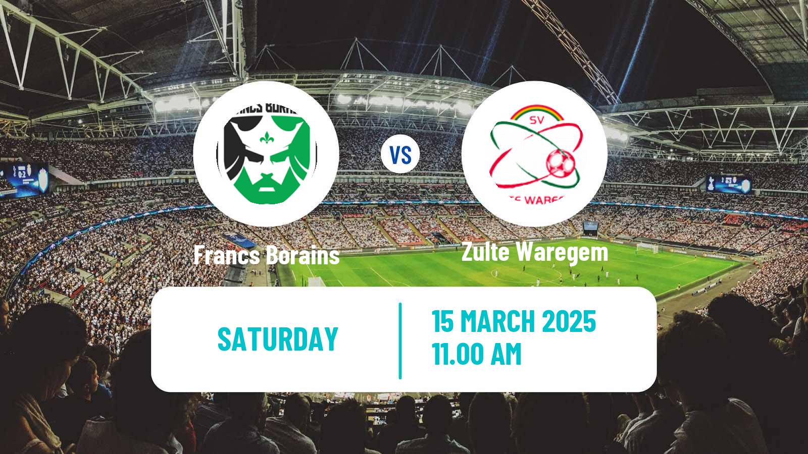 Soccer Belgian Сhallenger Pro League Francs Borains - Zulte Waregem