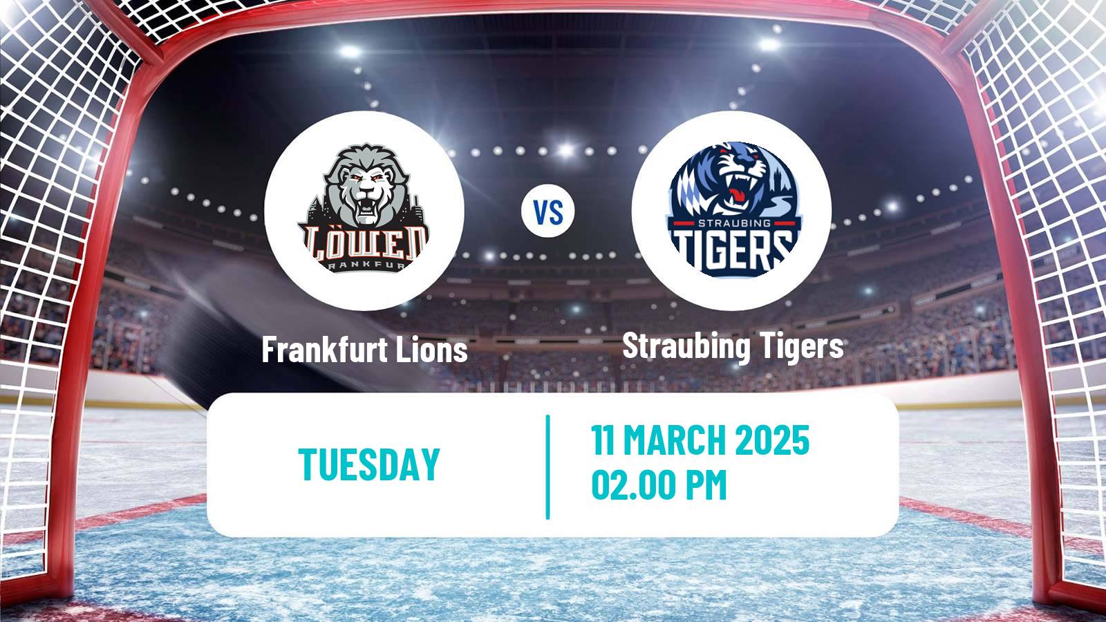 Hockey German Ice Hockey League Frankfurt Lions - Straubing Tigers