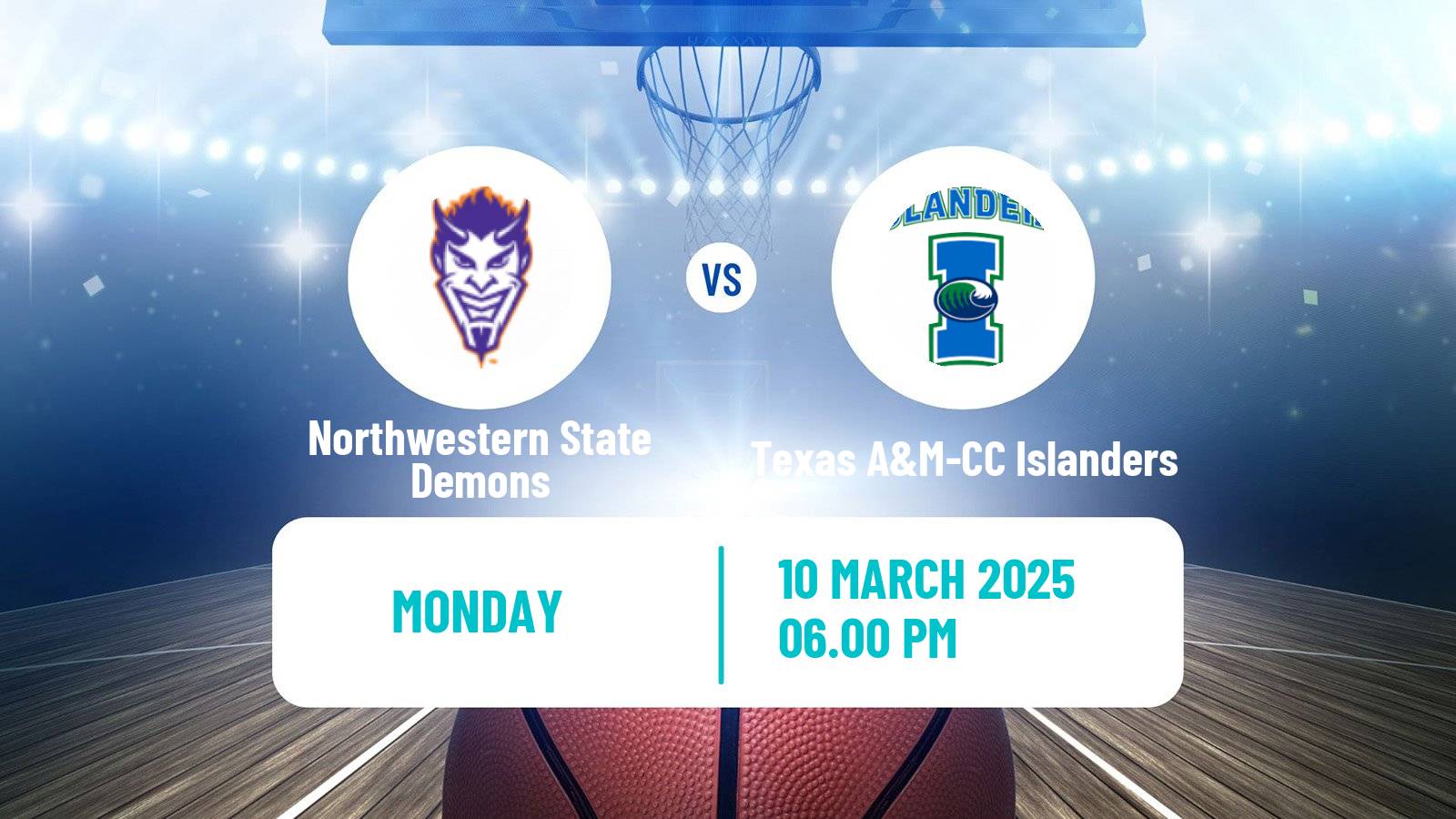 Basketball NCAA College Basketball Northwestern State Demons - Texas A&M-CC Islanders