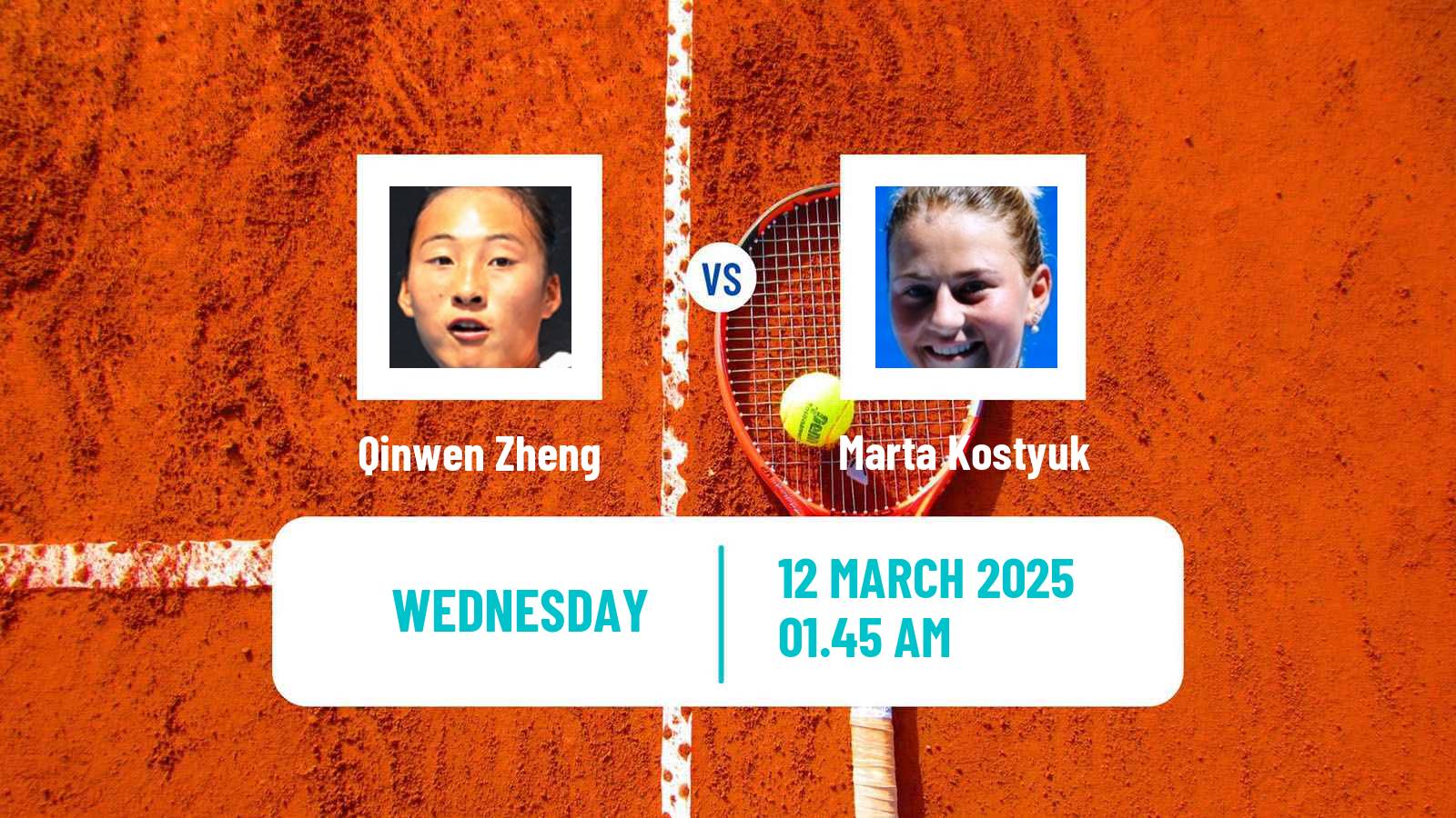Tennis WTA Indian Wells Qinwen Zheng - Marta Kostyuk
