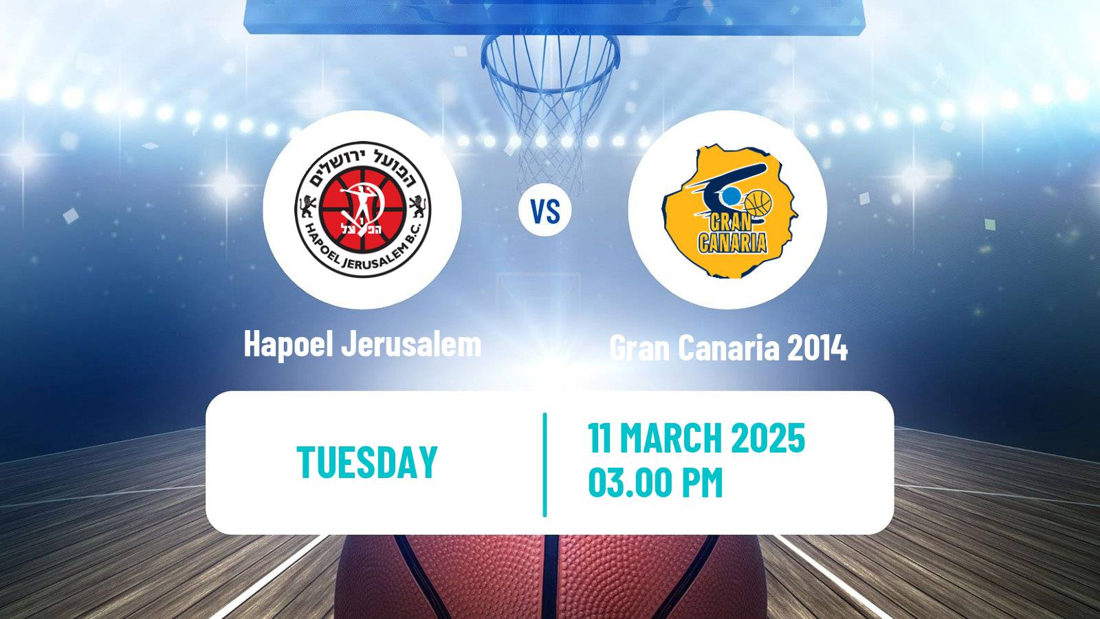 Basketball Eurocup Hapoel Jerusalem - Gran Canaria 2014