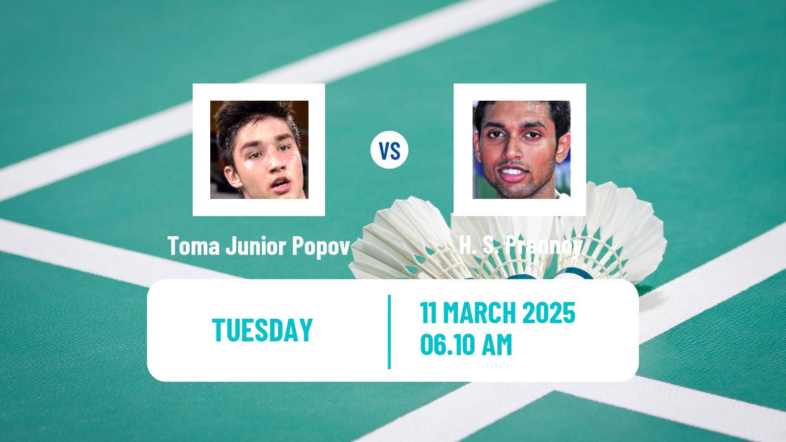 Badminton BWF World Tour All England Open Men Toma Junior Popov - H. S. Prannoy