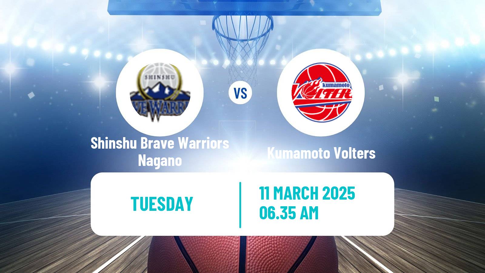 Basketball Japan B2 League Basketball Shinshu Brave Warriors Nagano - Kumamoto Volters