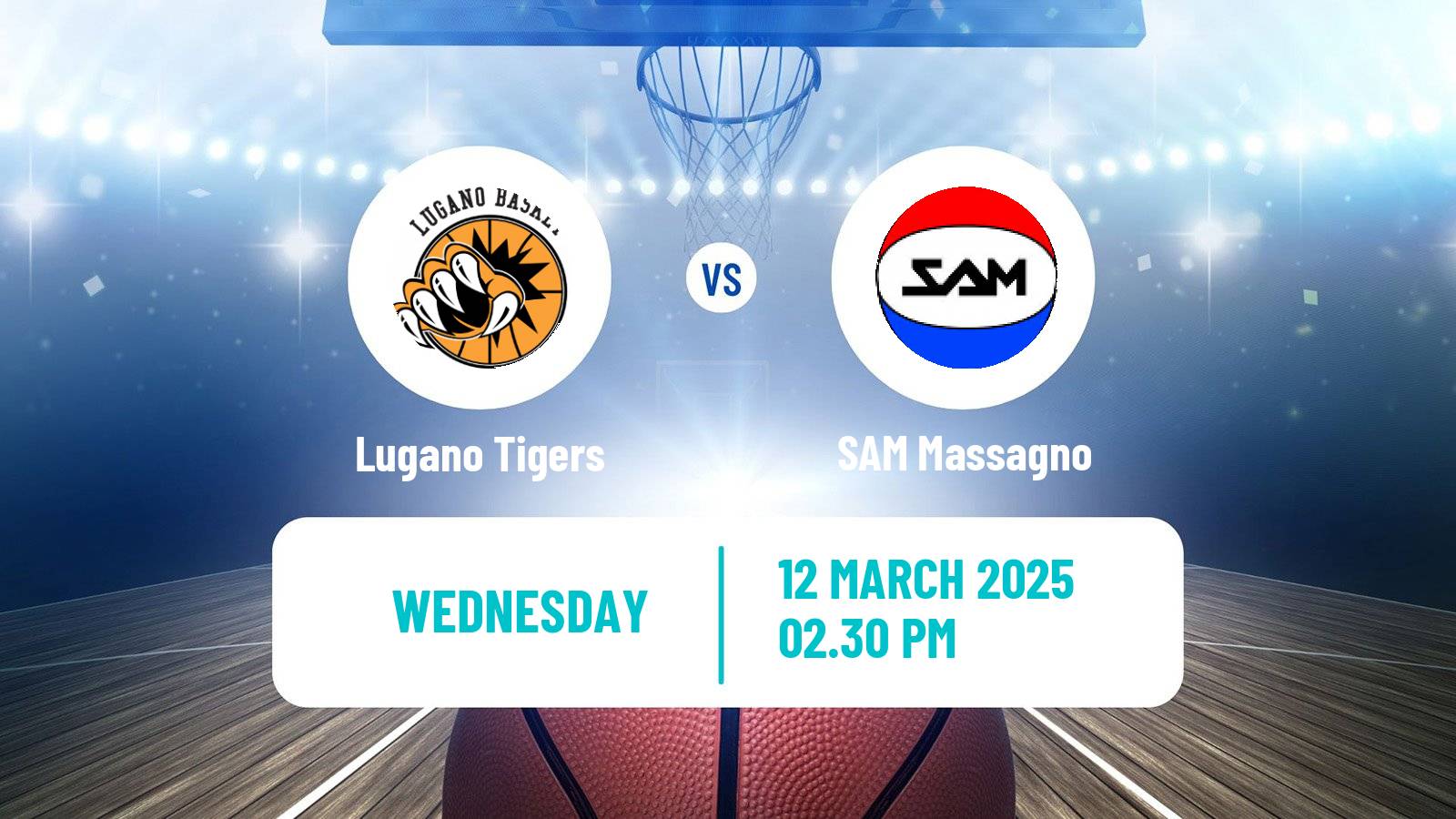 Basketball Swiss SB League Basketball Lugano Tigers - SAM Massagno