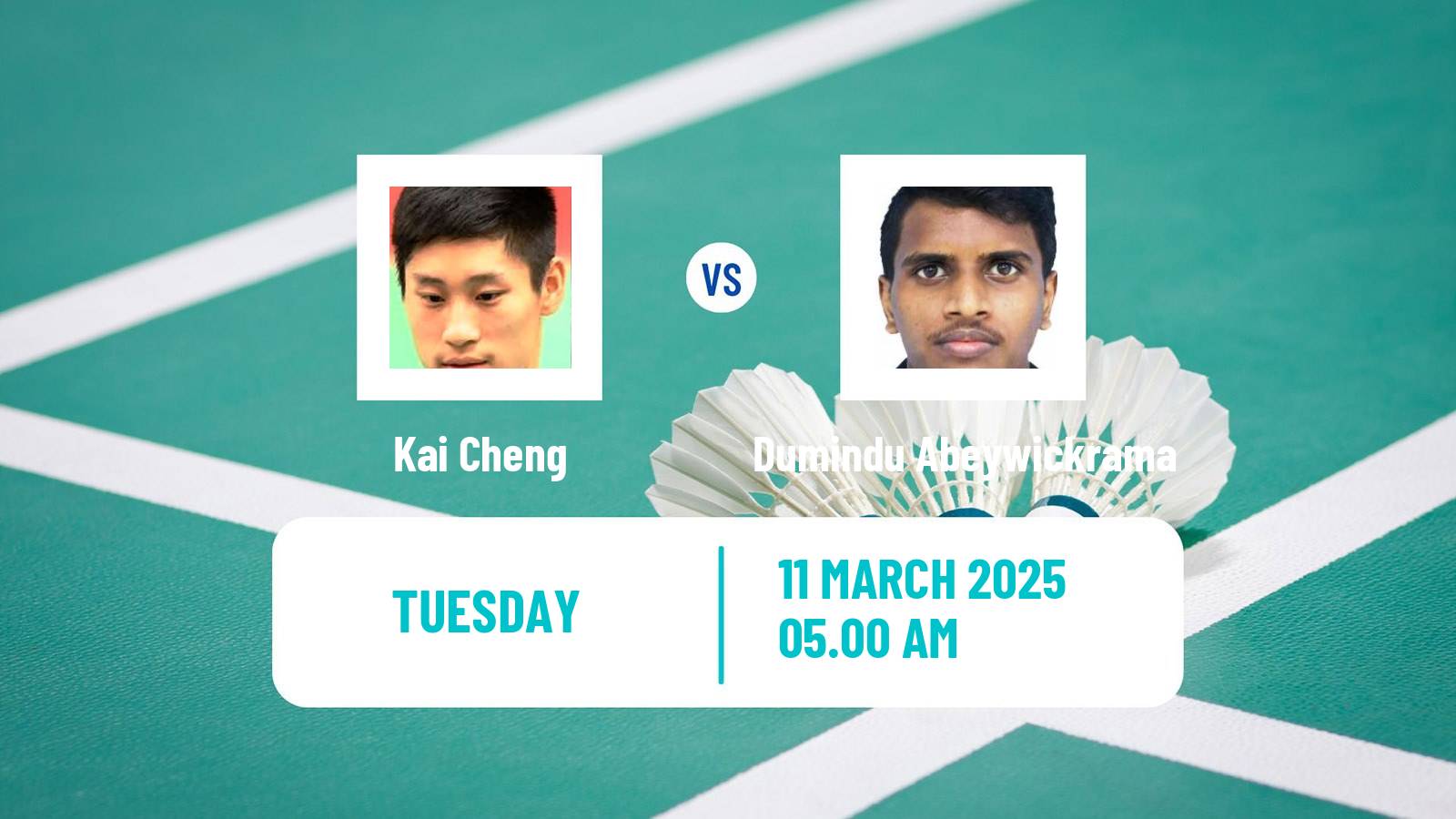 Badminton BWF World Tour China Masters Men Kai Cheng - Dumindu Abeywickrama