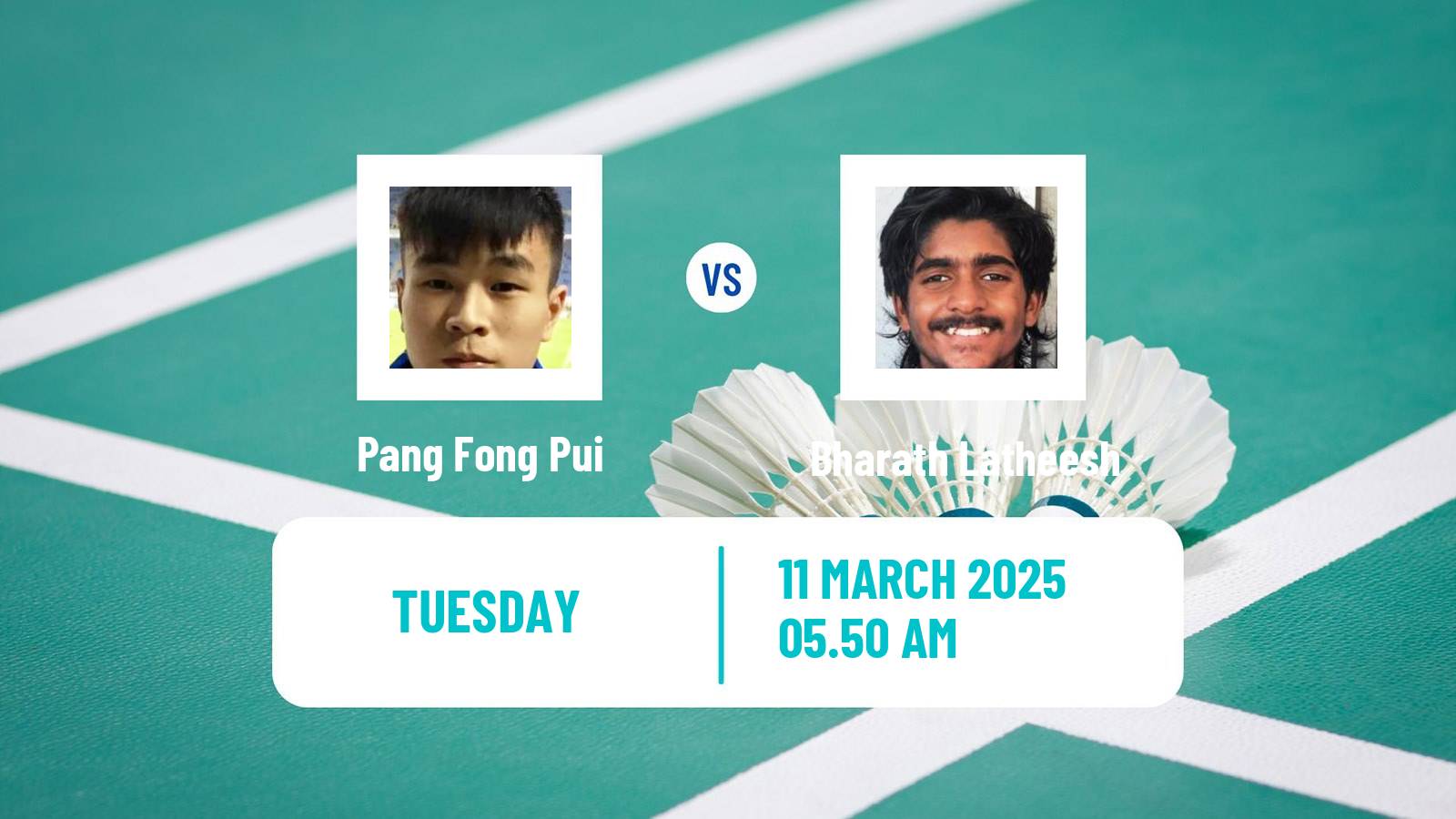 Badminton BWF World Tour China Masters Men Pang Fong Pui - Bharath Latheesh