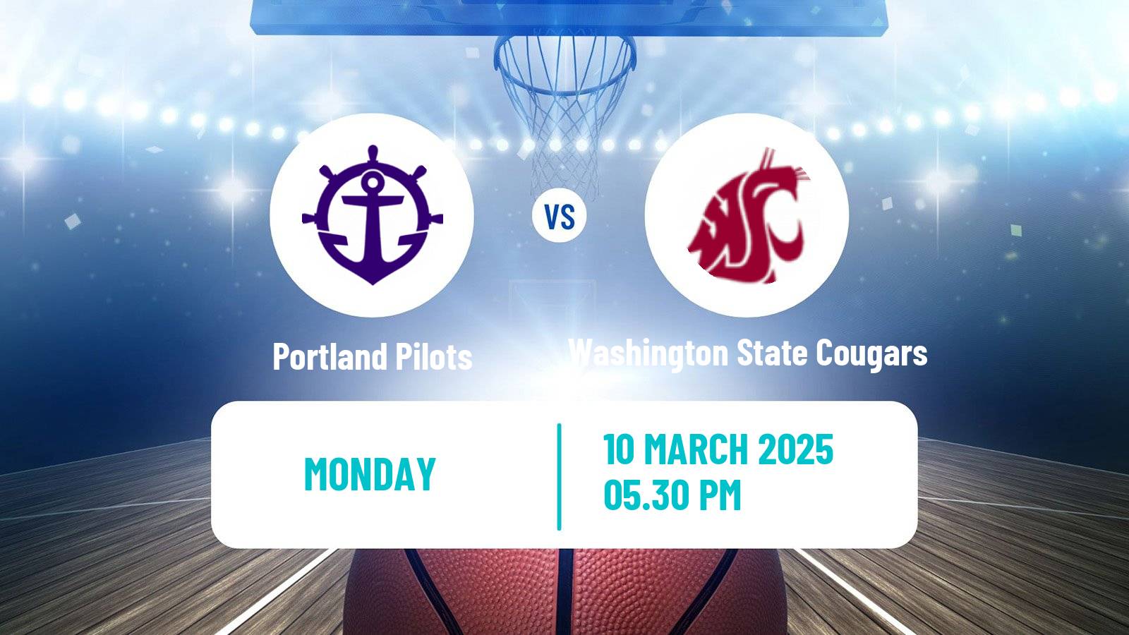 Basketball NCAA College Basketball Women Portland Pilots - Washington State Cougars