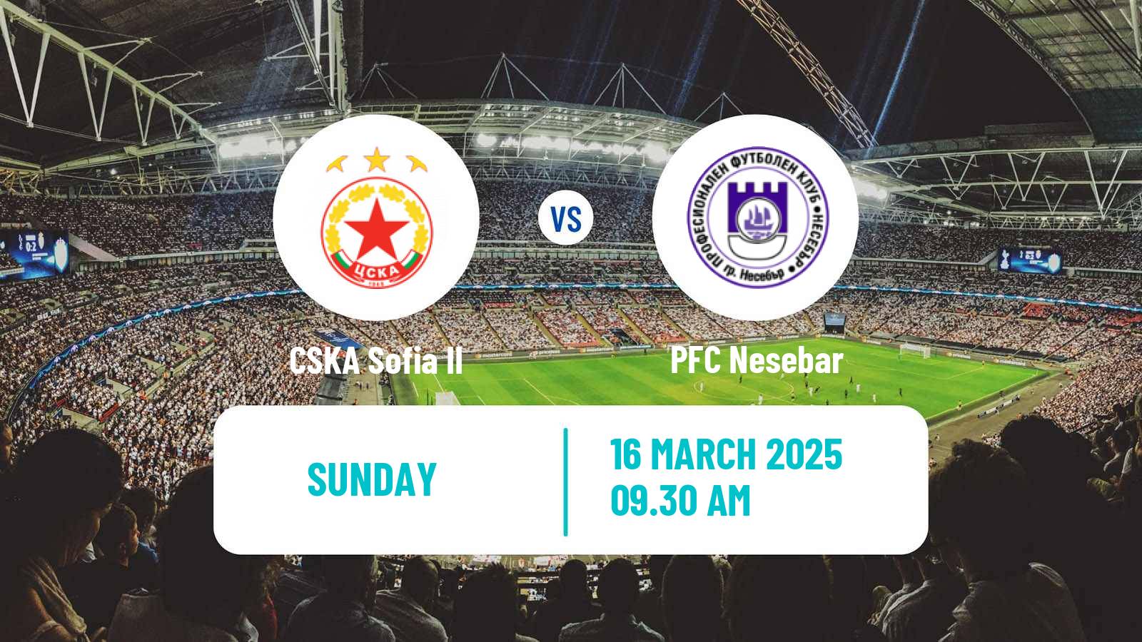 Soccer Bulgarian Vtora Liga CSKA Sofia II - Nesebar