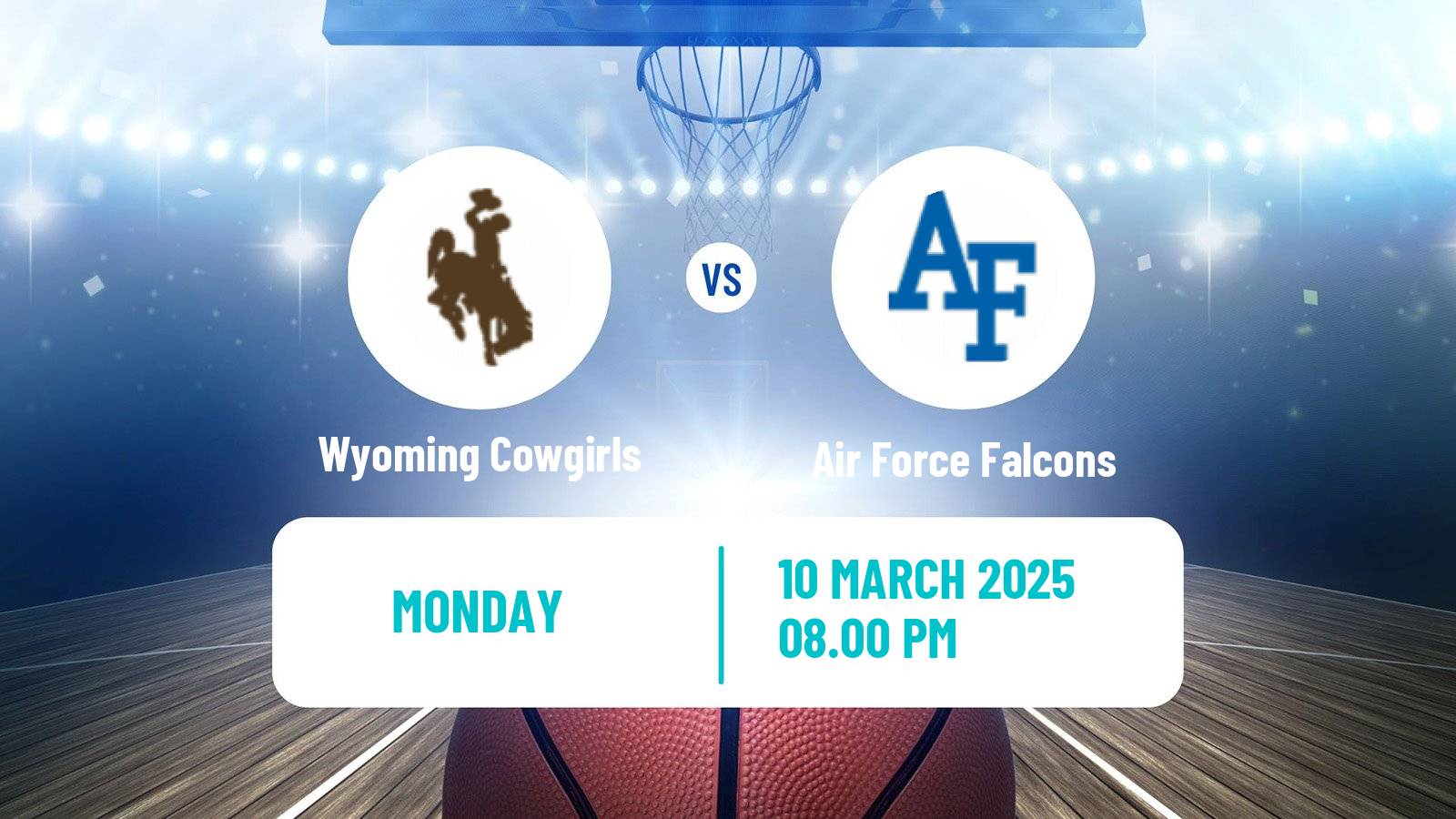 Basketball NCAA College Basketball Women Wyoming Cowgirls - Air Force Falcons
