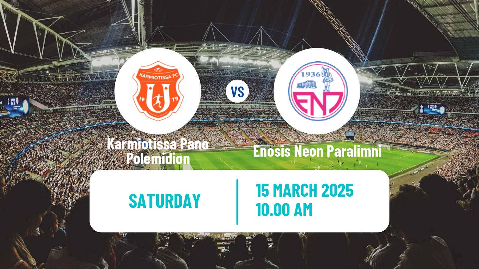 Soccer Cypriot First Division Karmiotissa Pano Polemidion - Enosis Neon Paralimni