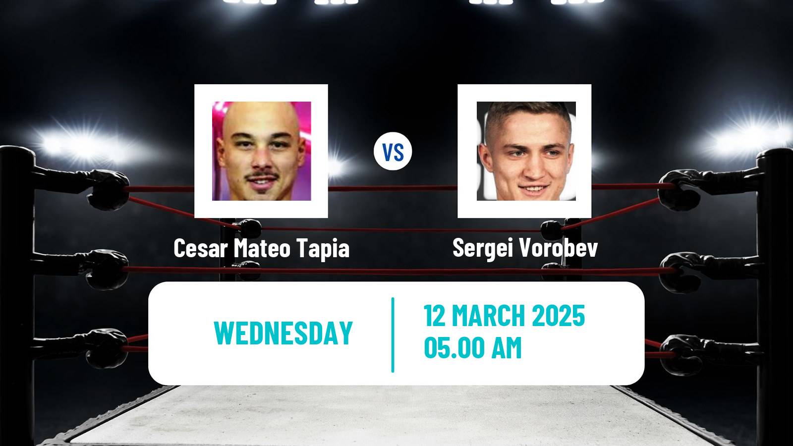 Boxing Middleweight IBF Inter Continental Title Men Cesar Mateo Tapia - Sergei Vorobev